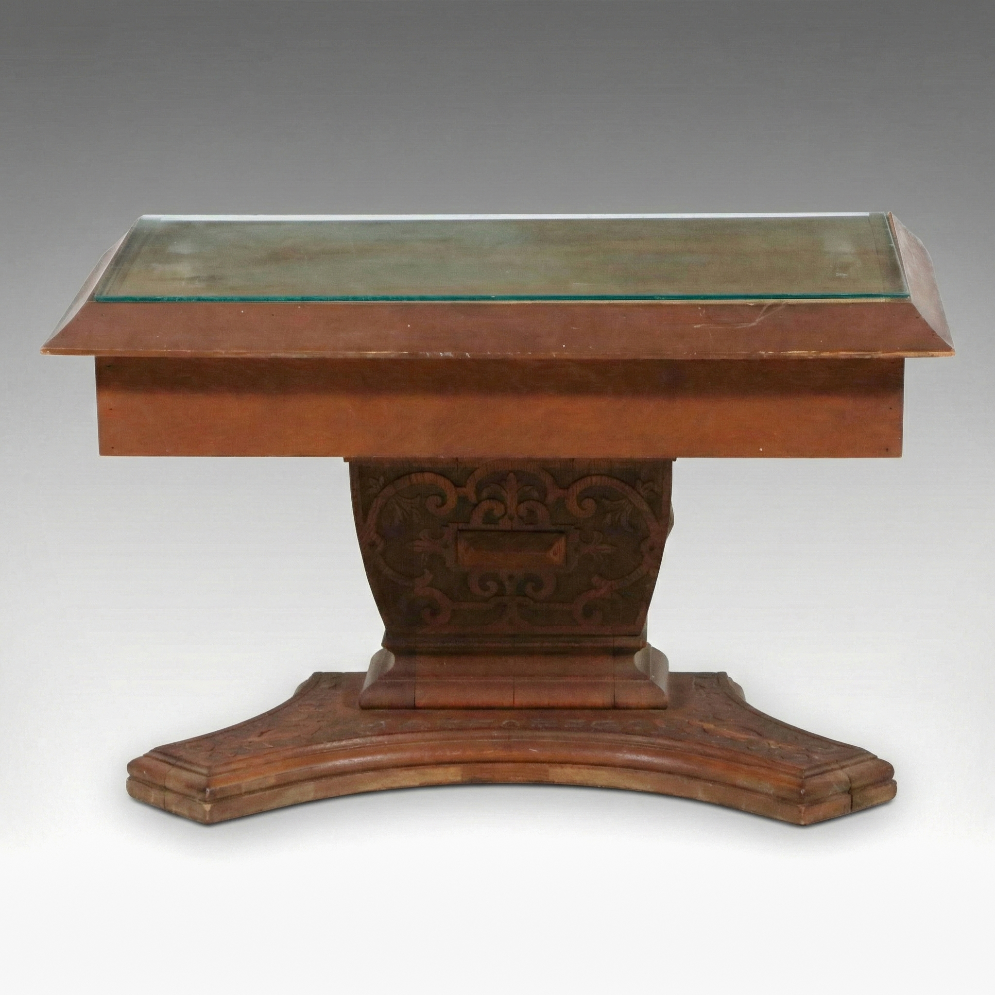 Renaissance Revival Carved Oak Library/Coffee Table, Late 19th Century