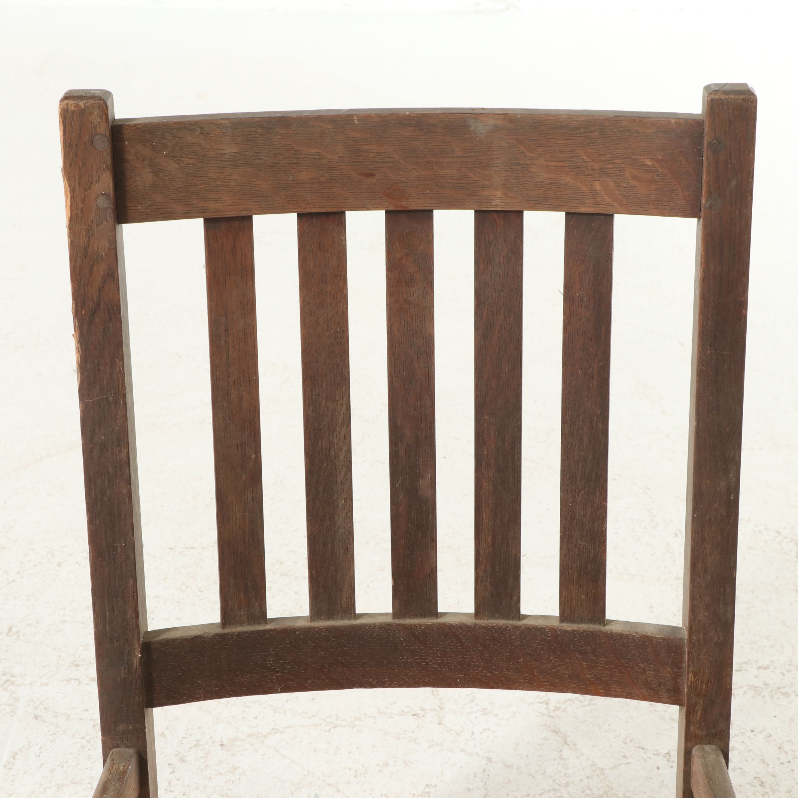 Arts & Crafts Mission Oak Nursing Chair Frame, Early 20th Century
