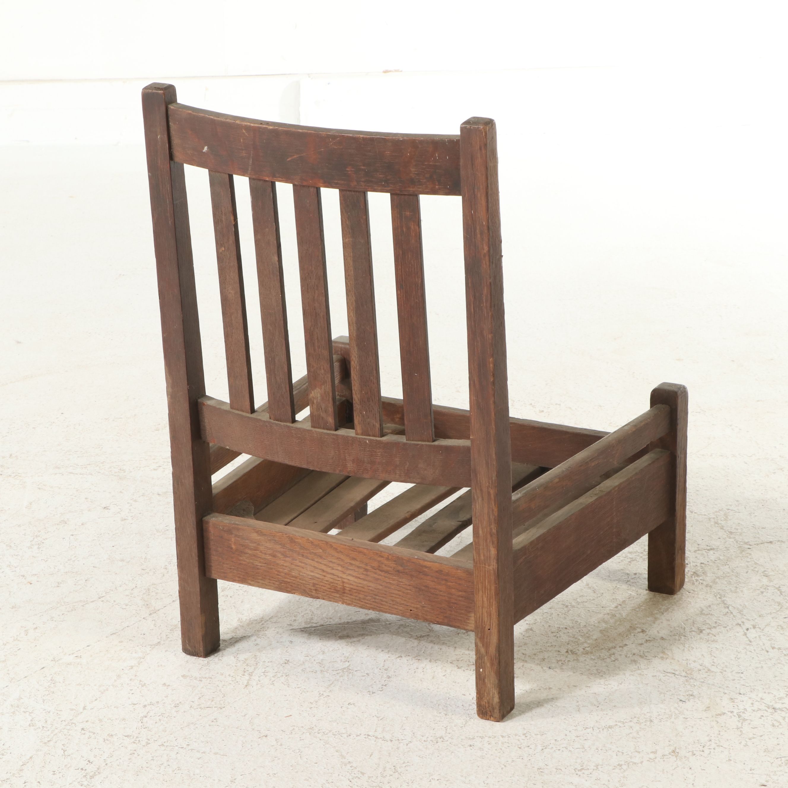 Arts & Crafts Mission Oak Nursing Chair Frame, Early 20th Century