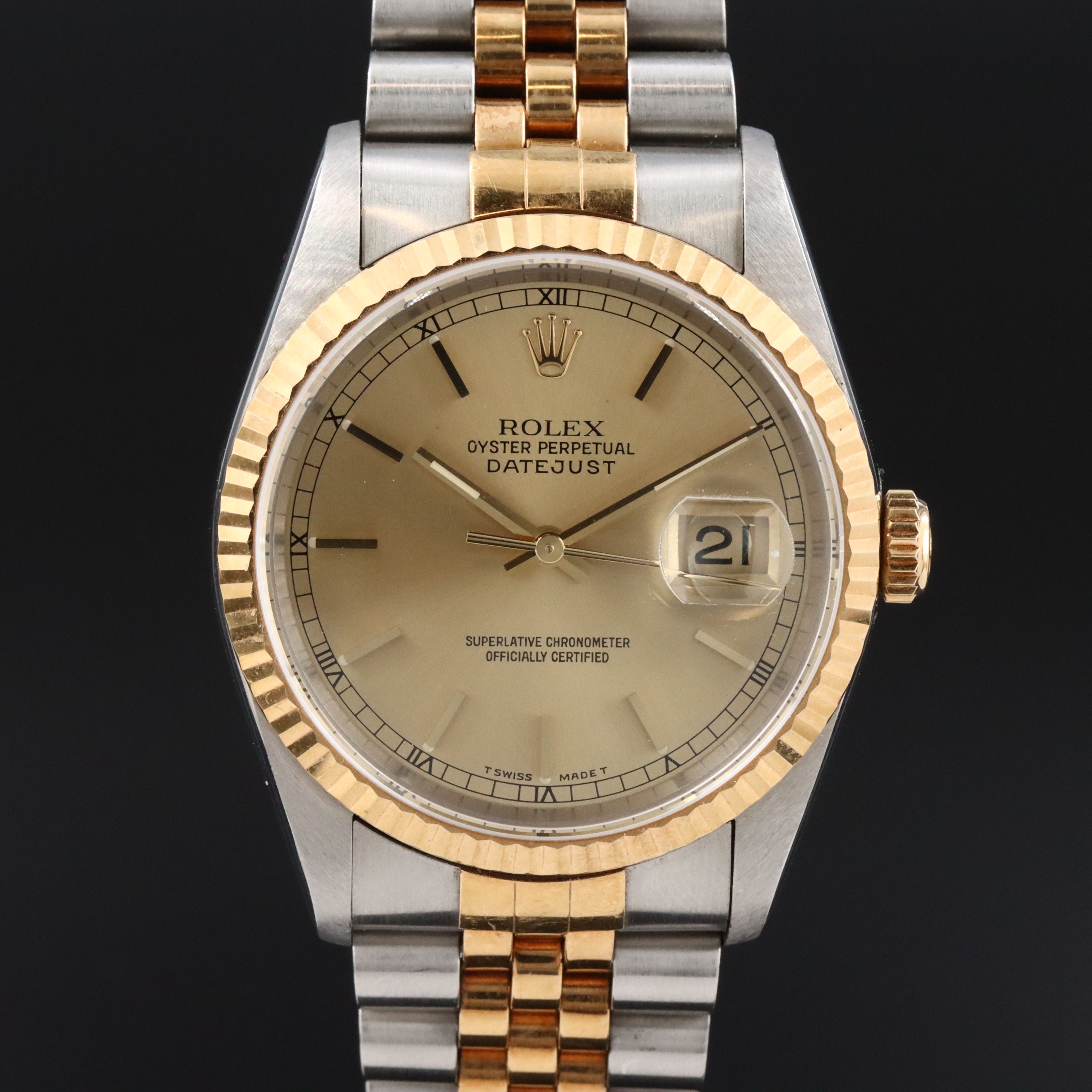1996 Rolex Datejust Two Tone 16233 Watch