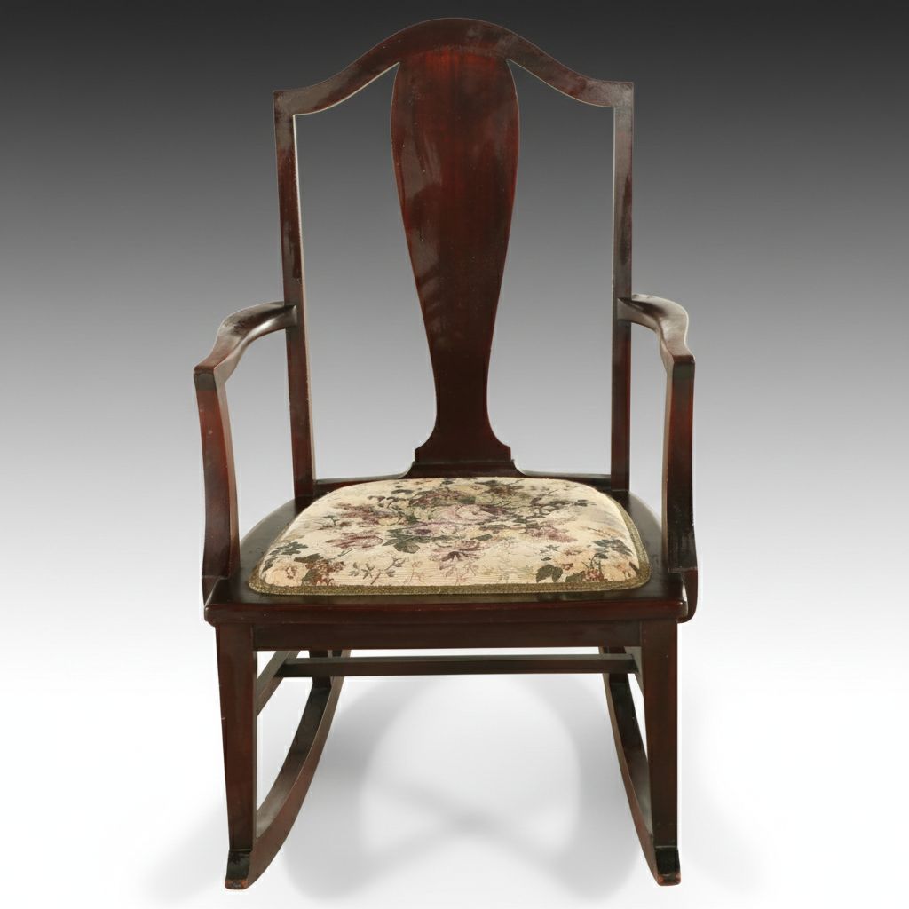 Splat-Back Mahogany Rocking Chair