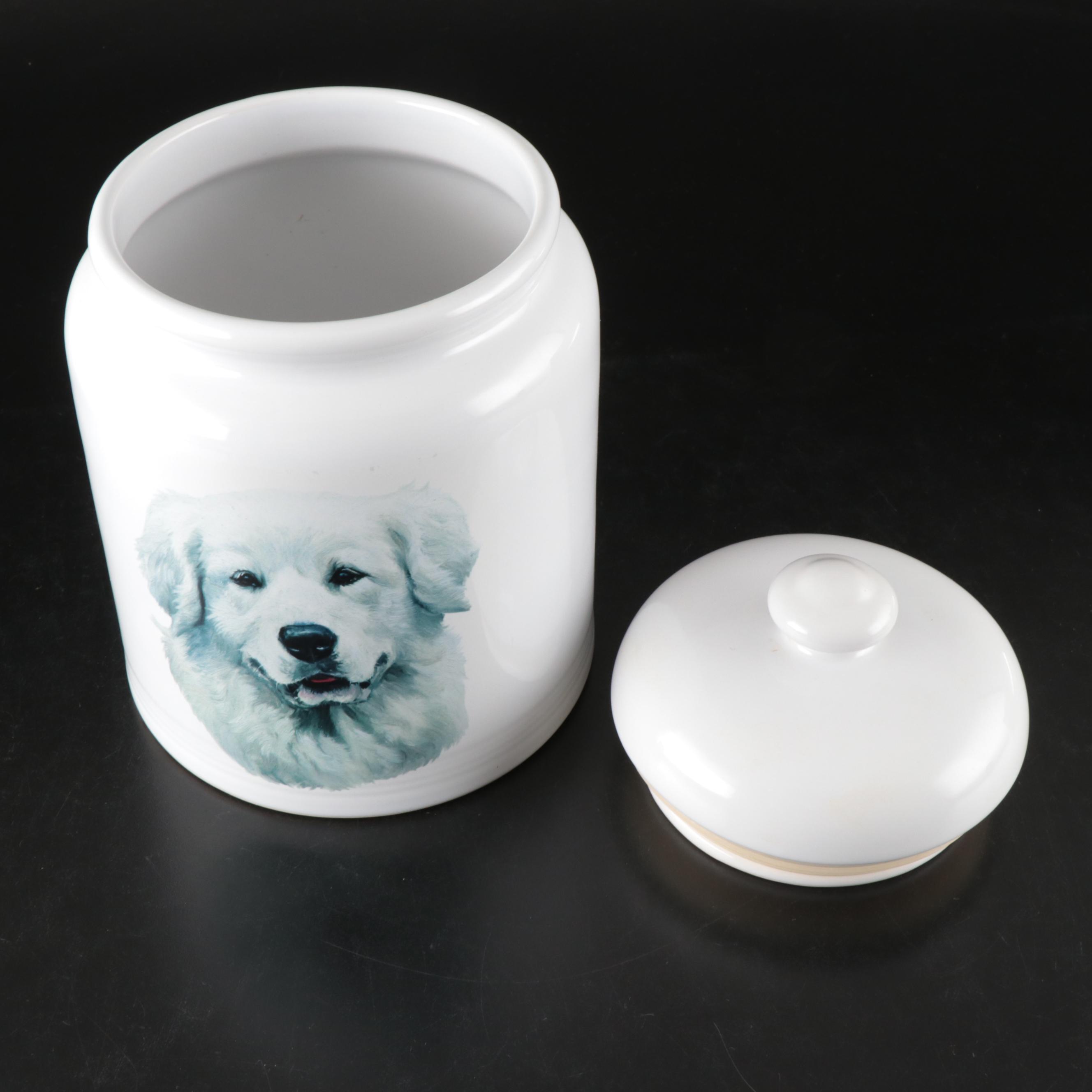Great Pyrenees Ceramic Lidded Treat Jar