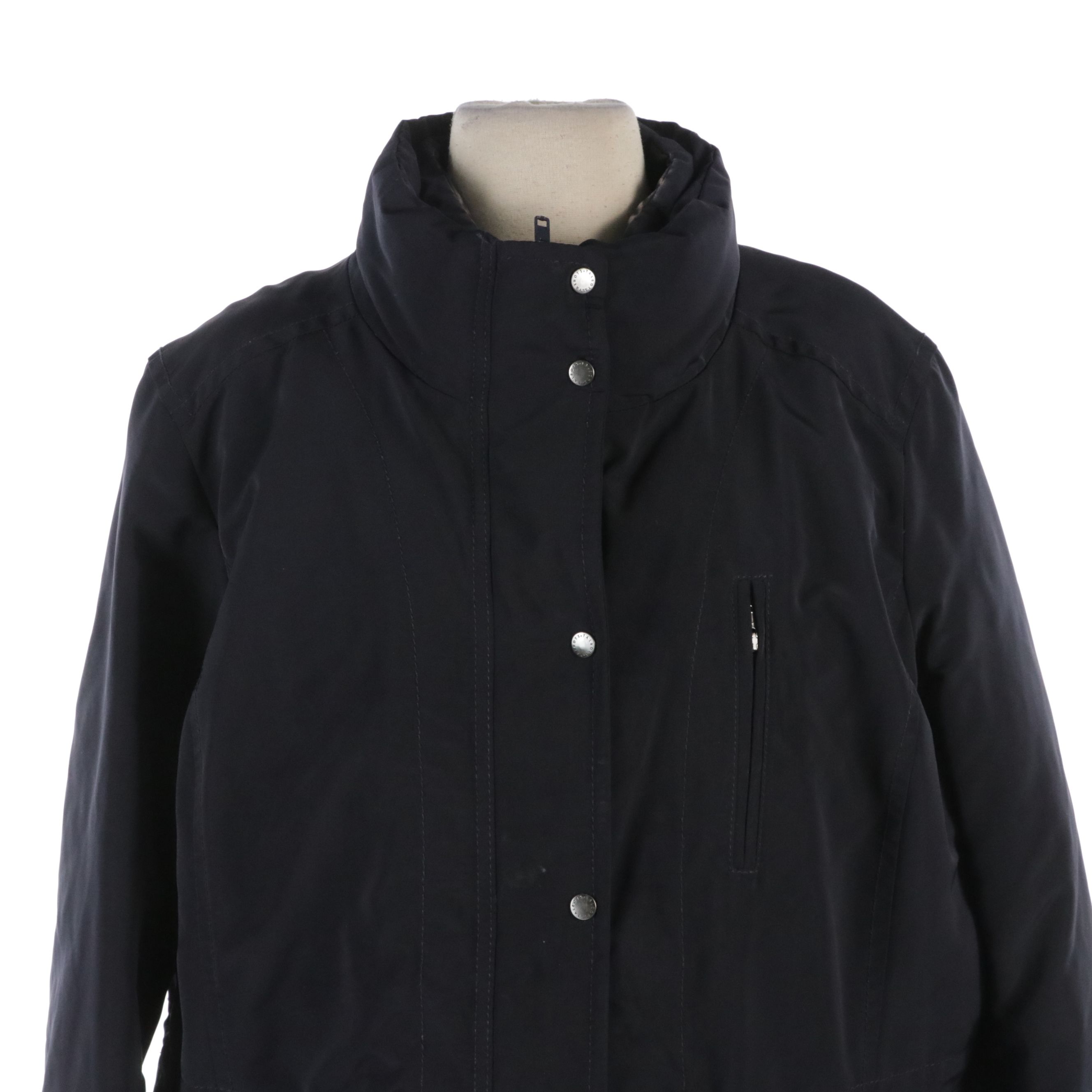 Talbots Blue Nylon Winter Coat and L.L. Bean Mid-Length Hooded Raincoat