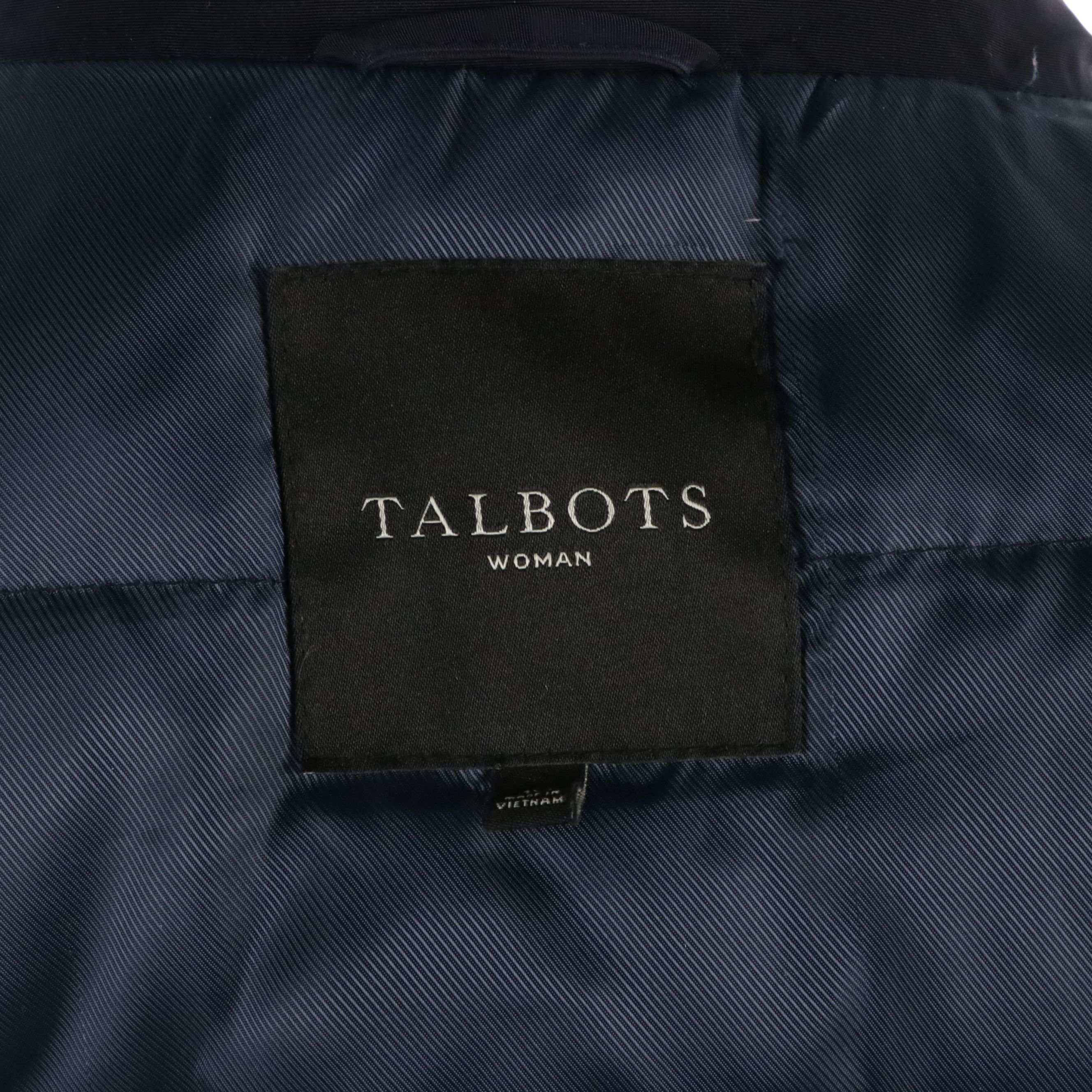 Talbots Blue Nylon Winter Coat and L.L. Bean Mid-Length Hooded Raincoat