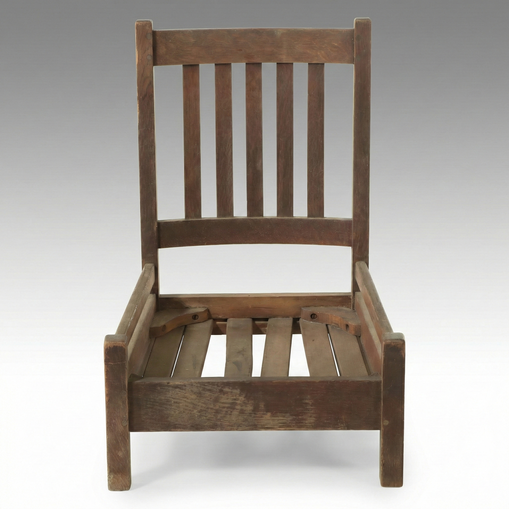 Arts & Crafts Mission Oak Nursing Chair Frame, Early 20th Century