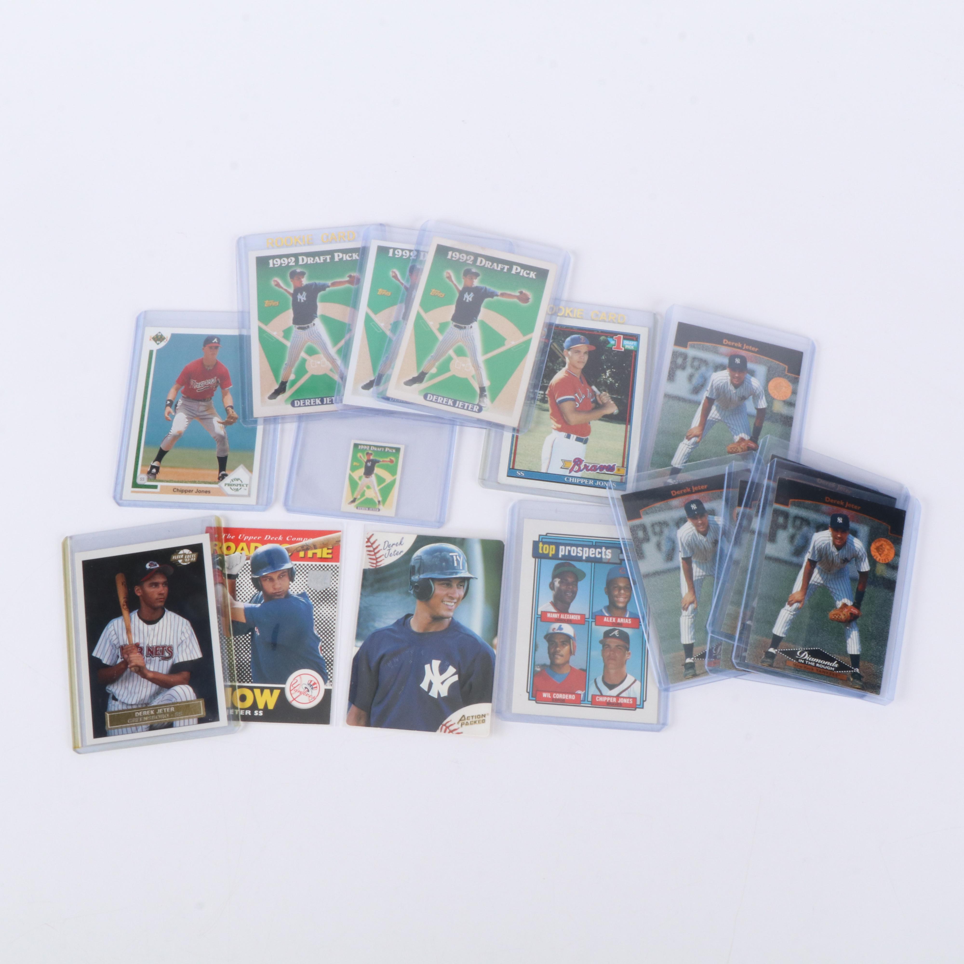 Derek Jeter and Chipper Jones Rookie and Prospect Baseball Cards, 1990s