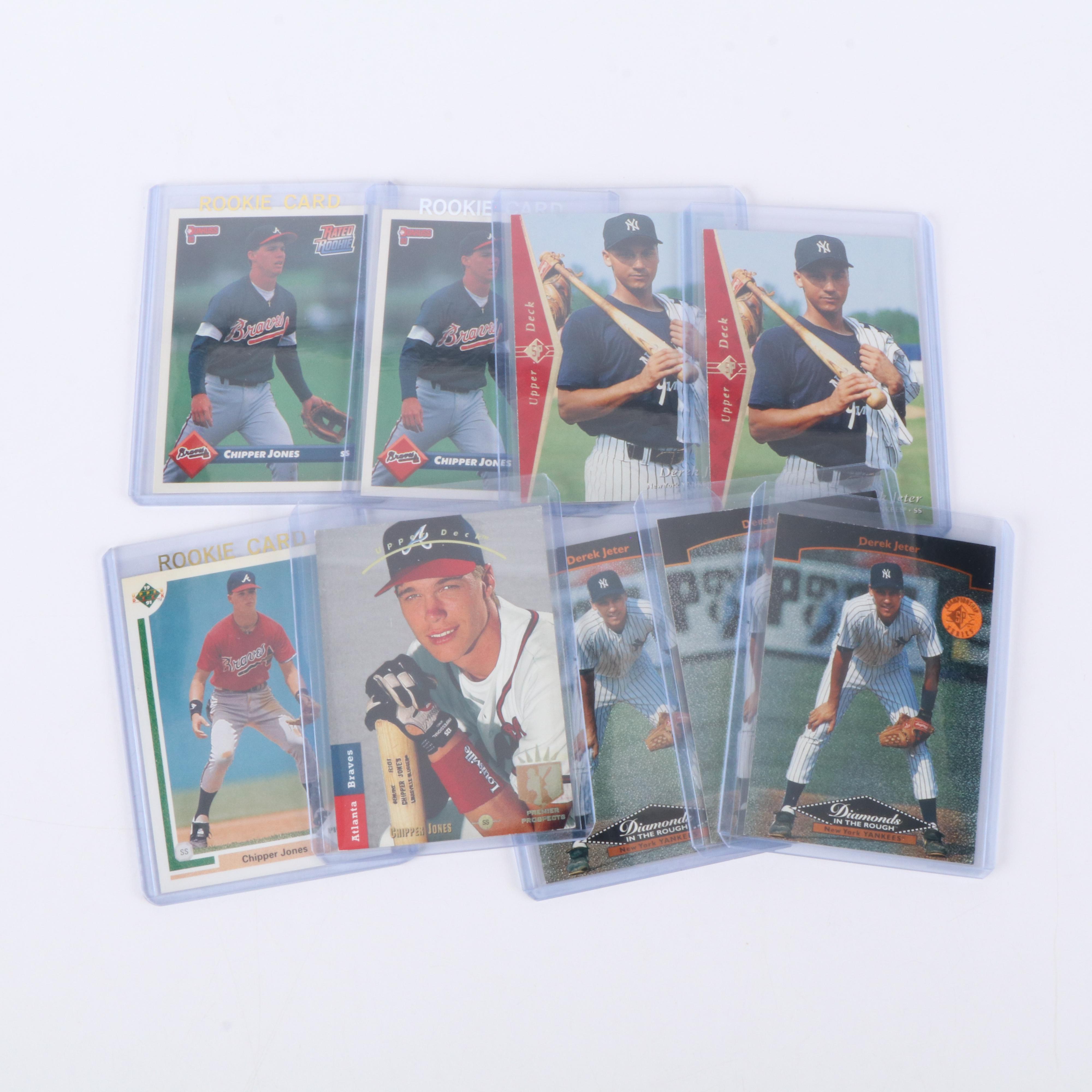 Derek Jeter and Chipper Jones Rookie and Prospect Baseball Cards, 1990s