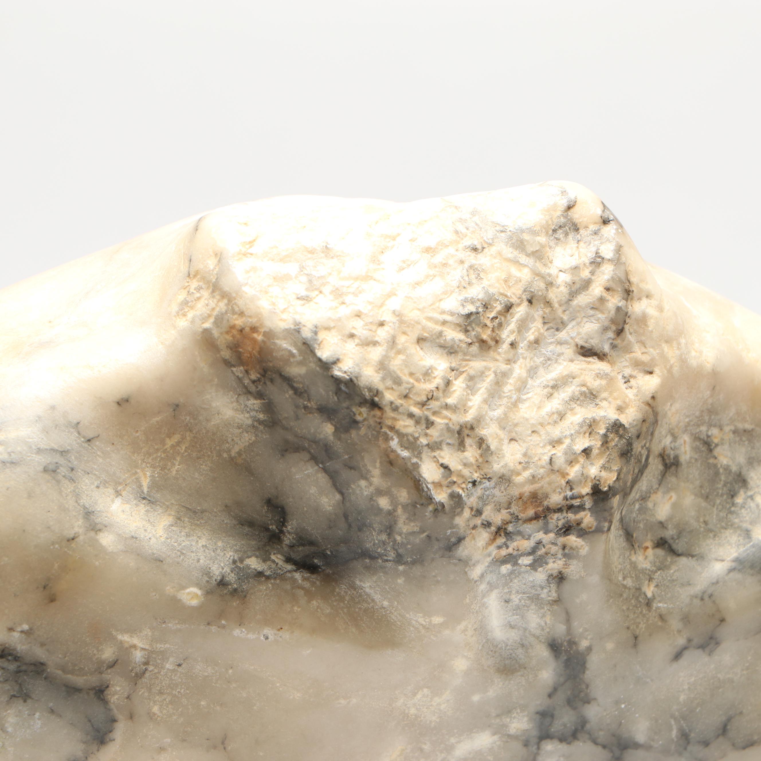 Mid-Century Marble Torso Carving on Wood Base, Vintage