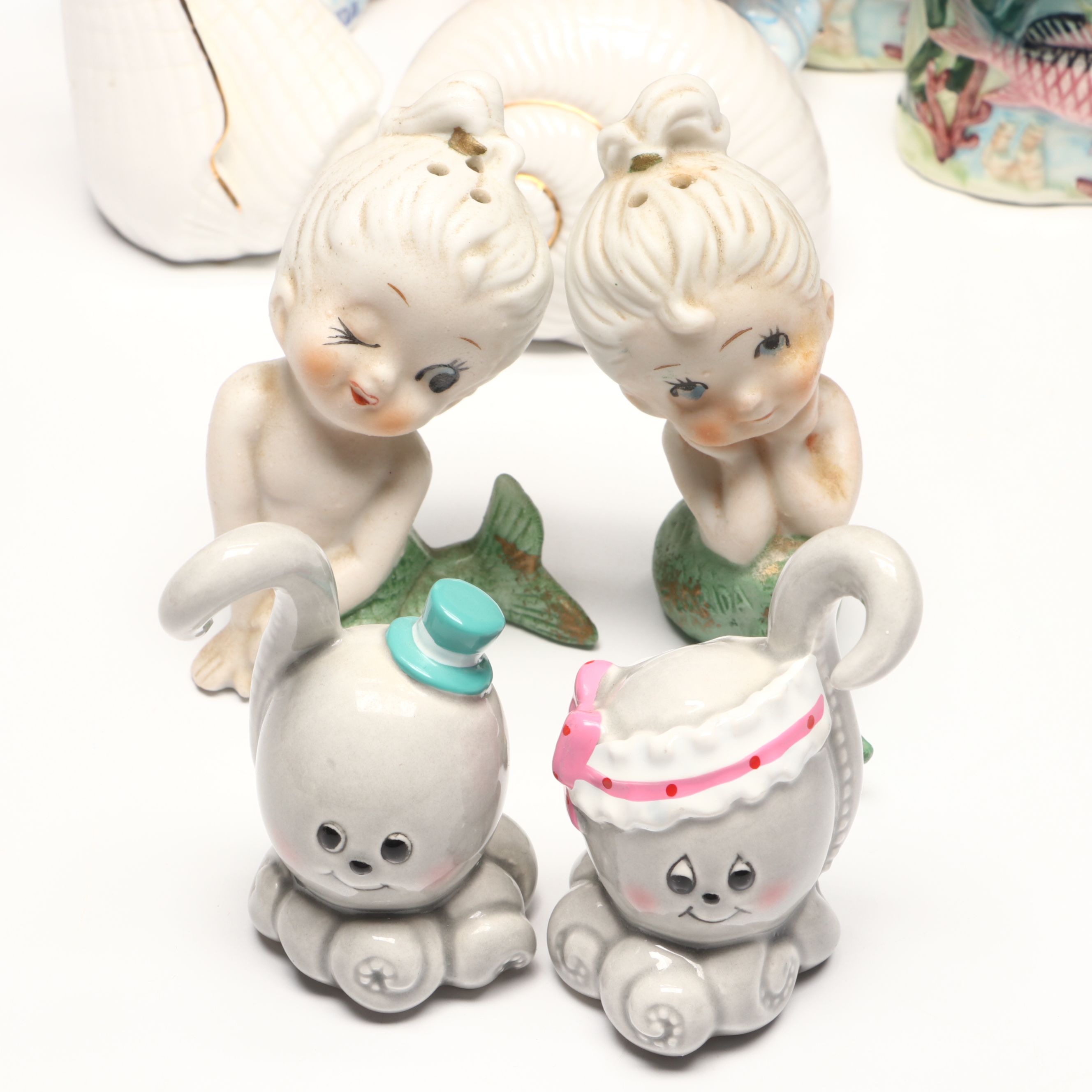 Mermaid, Seahorse and More Novelty Ocean-Themed Salt and Pepper Shakers