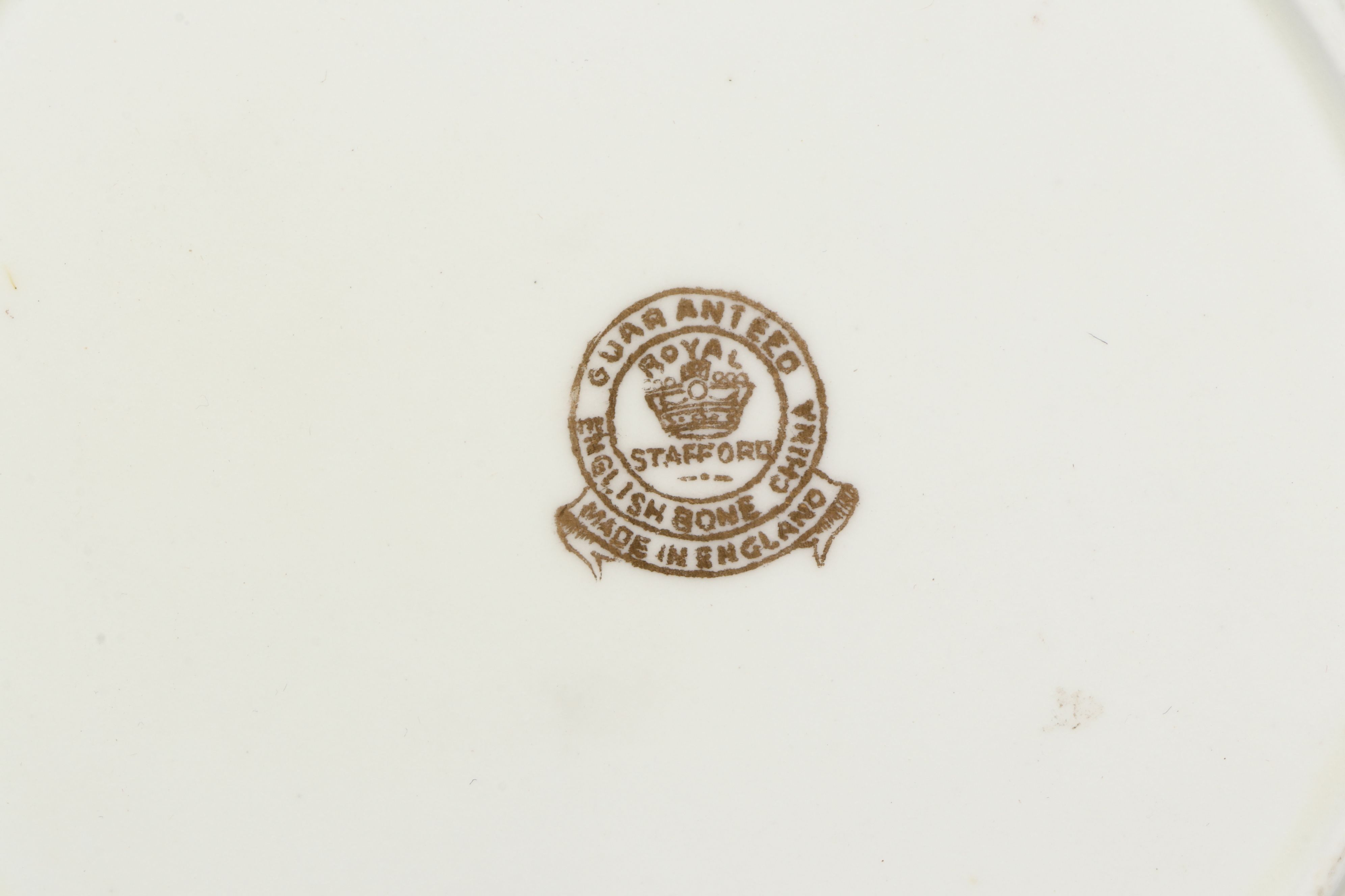 Royal Stafford Floral Bone China Plates with Gilt Metal Mounted Glass Vase