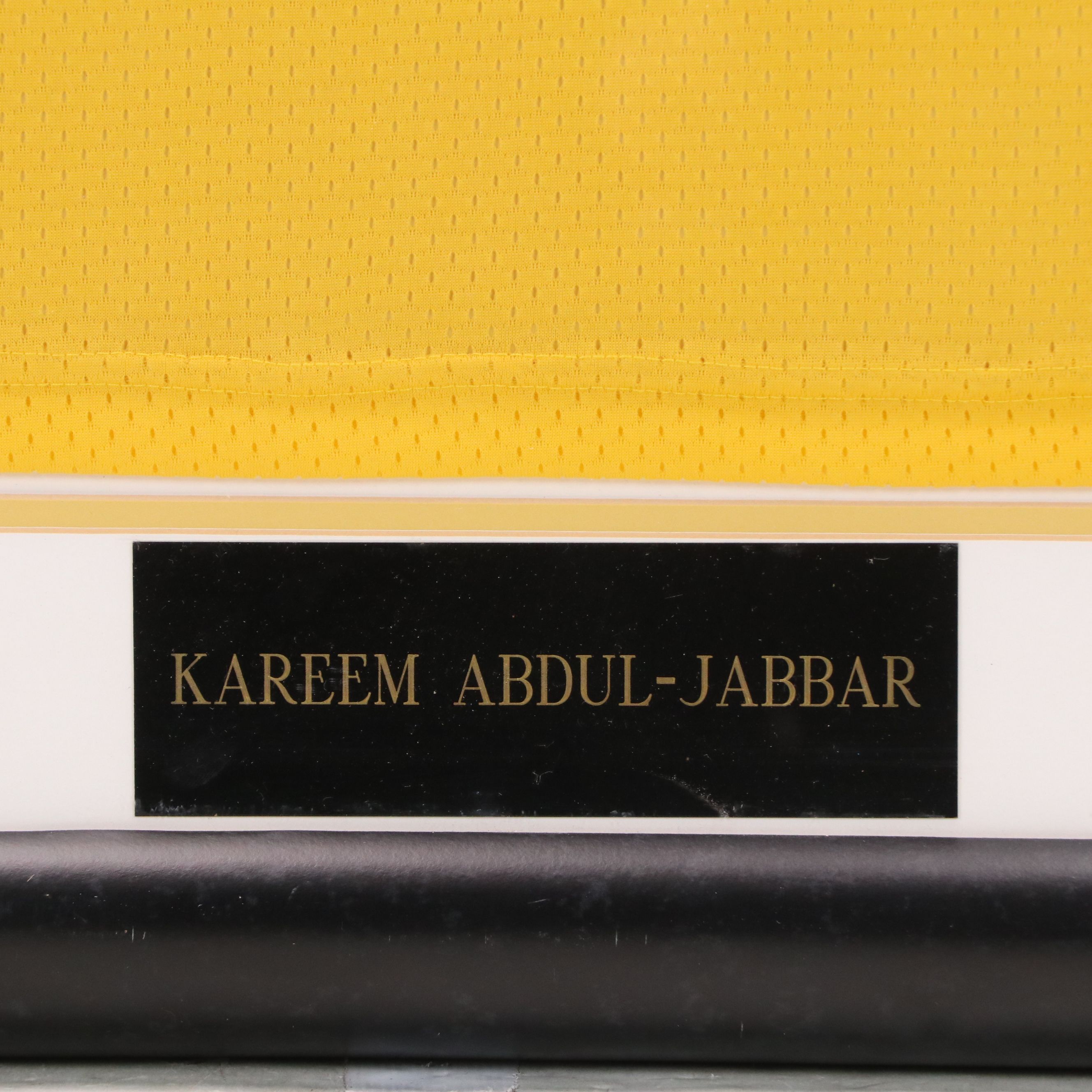 Kareem Abdul-Jabbar Signed Los Angeles Lakers Basketball Jersey in Matted Frame
