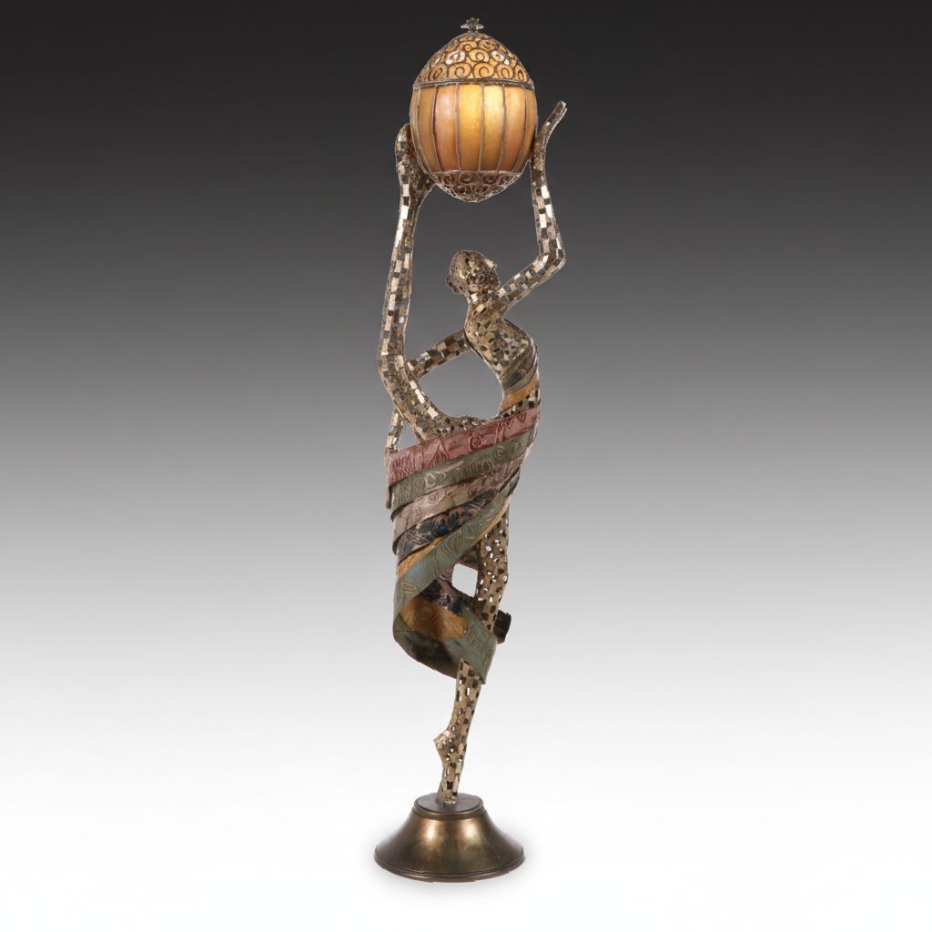 Lifesize Artmax Abstract Metal and Enamel Sculptural Floor Lamp