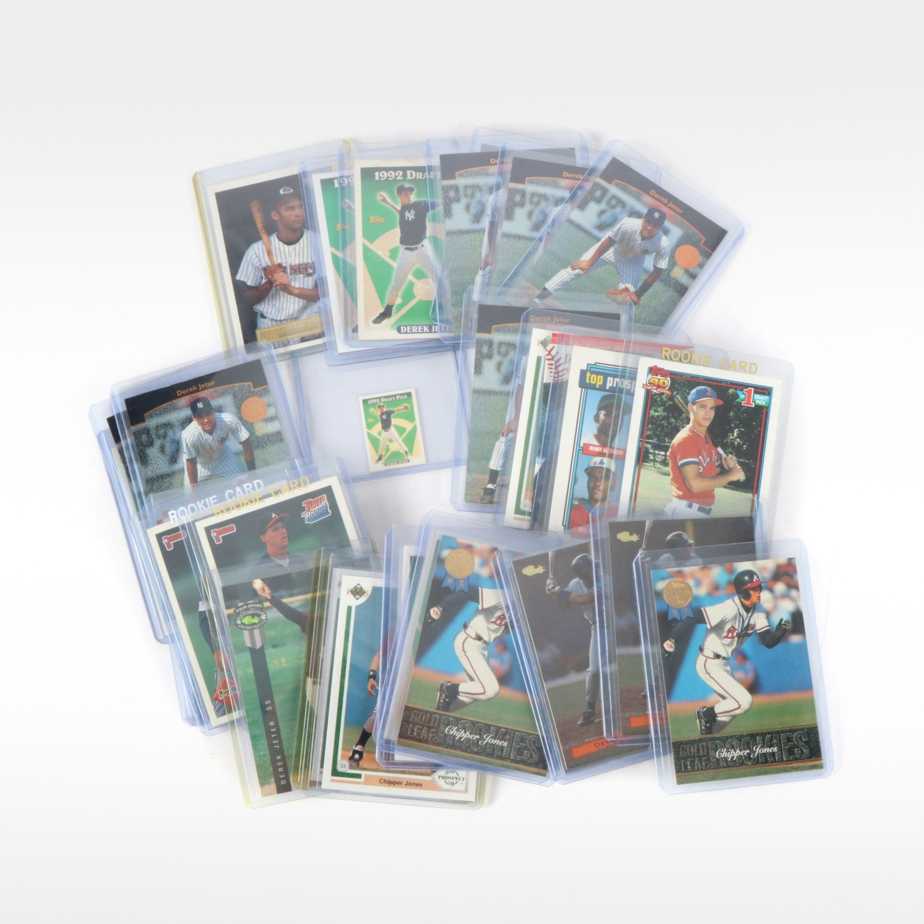 Derek Jeter and Chipper Jones Rookie and Prospect Baseball Cards, 1990s