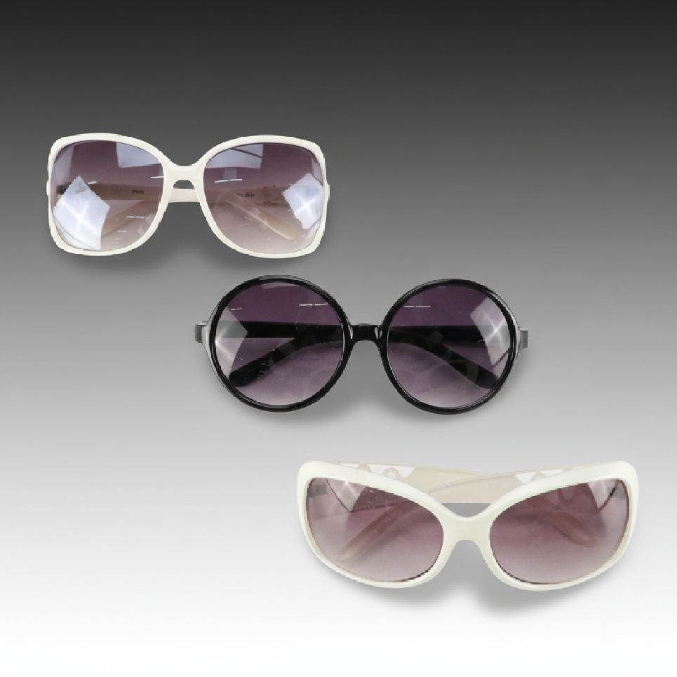 Hawaiian Tropic and Other Round/Square Sunglasses with Violet Lenses