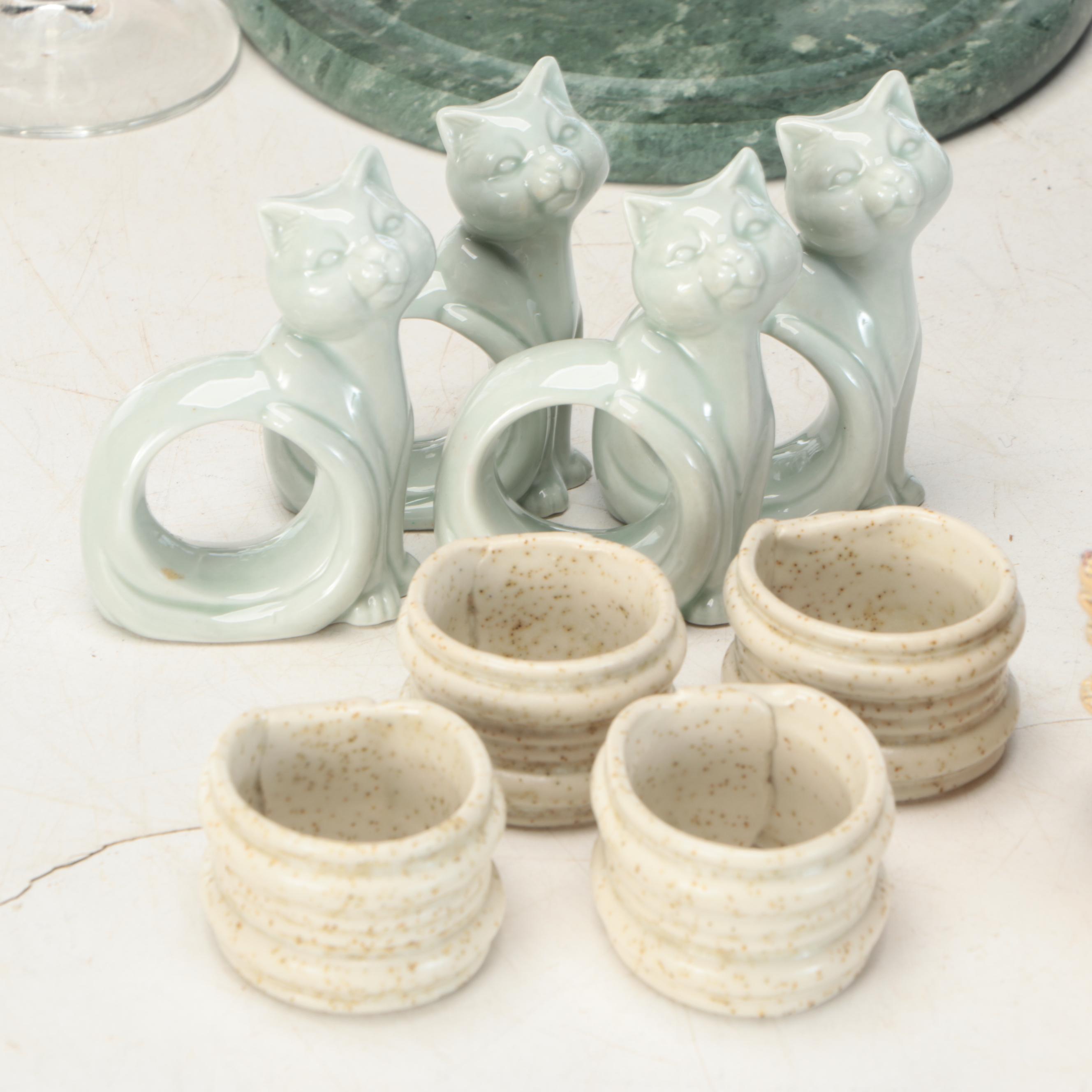 Wine Glasses, Cheese Dome, Placemats with More Rustic Table and Home Furnishings