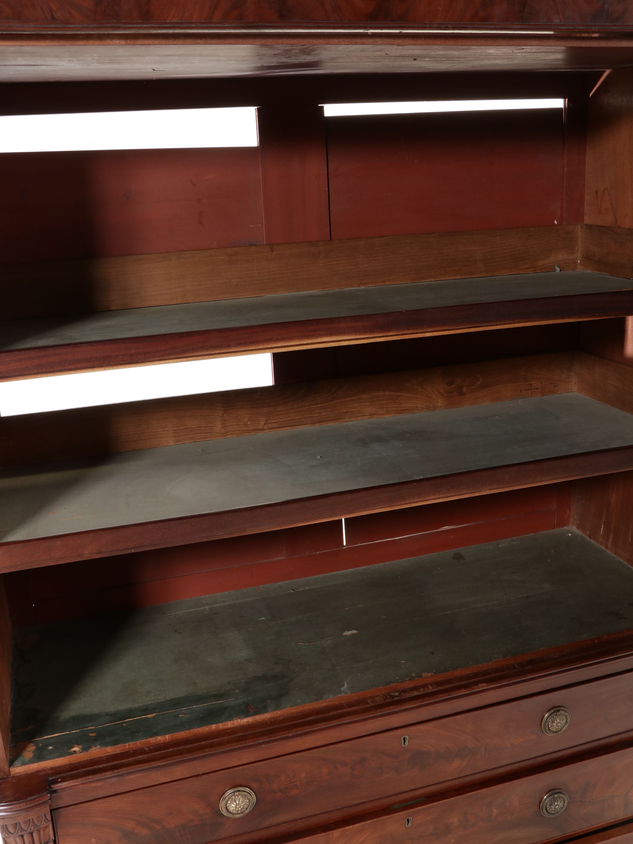 Regency Style Mahogany Linen Press