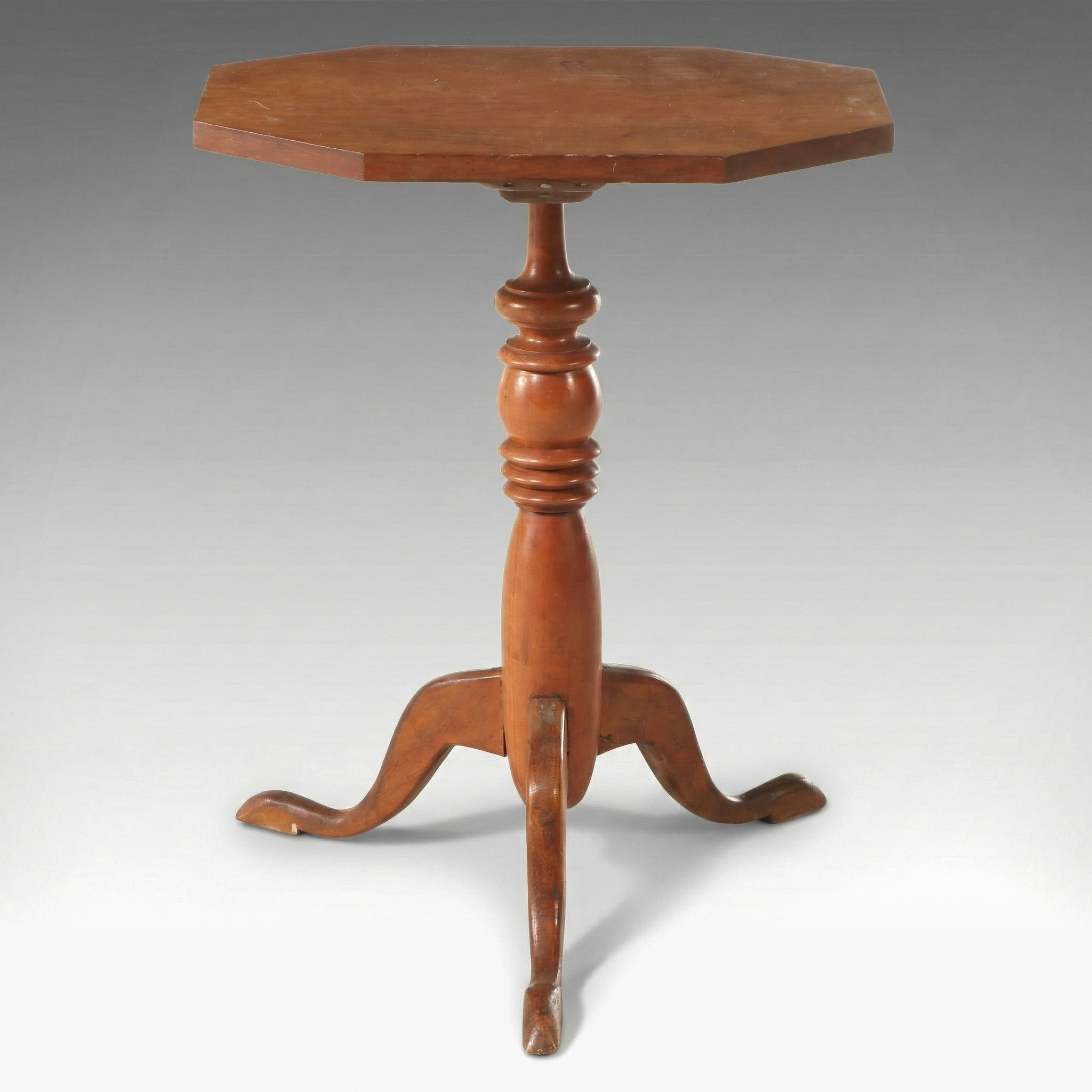 American Federal Style Maple Octagonal Candle Stand