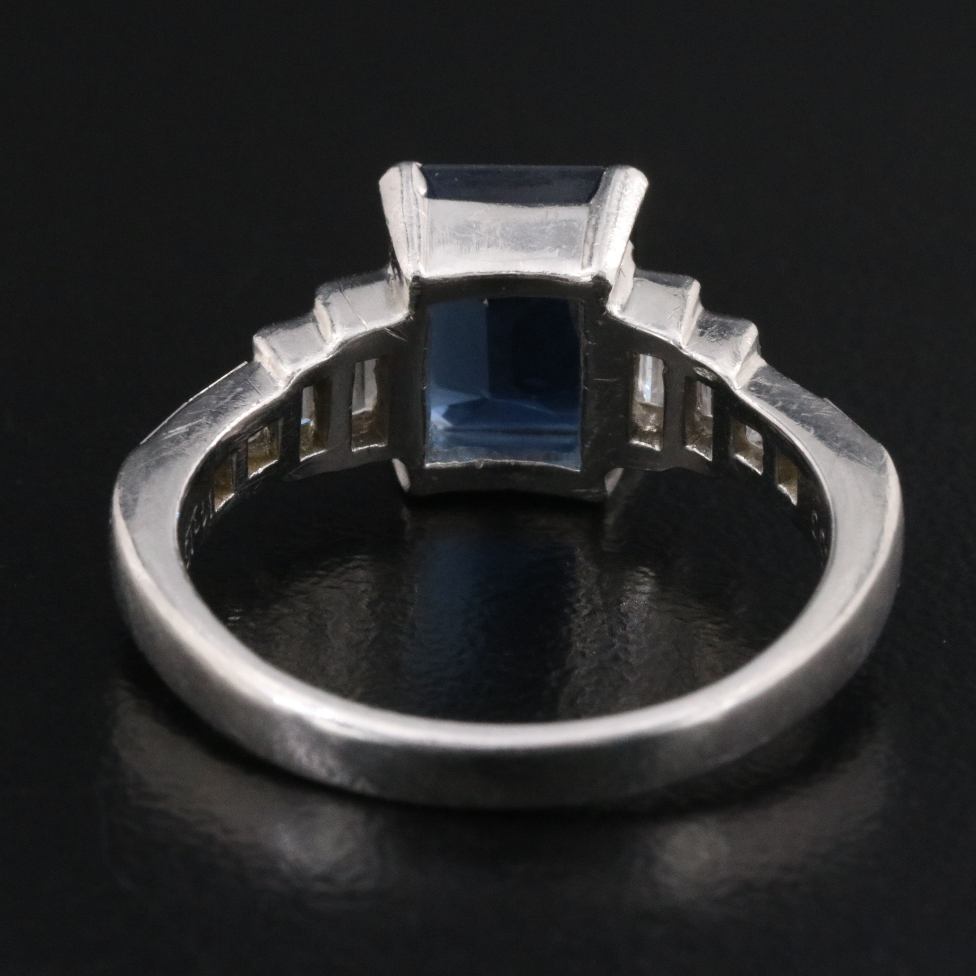 Platinum 2.42 CT Sapphire and Diamond Ring with Online IGI Jewelry Report