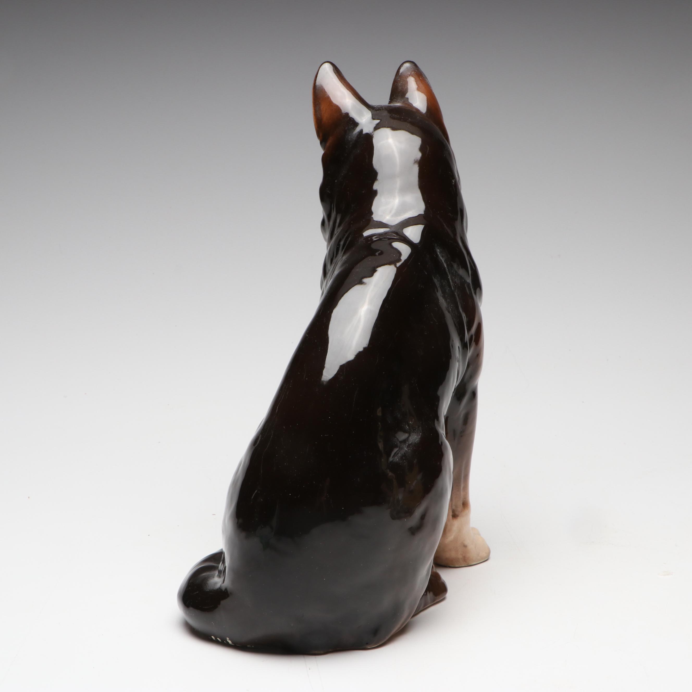 Shafford Porcelain German Shepherd Figure with Other Ceramic Dog Figures