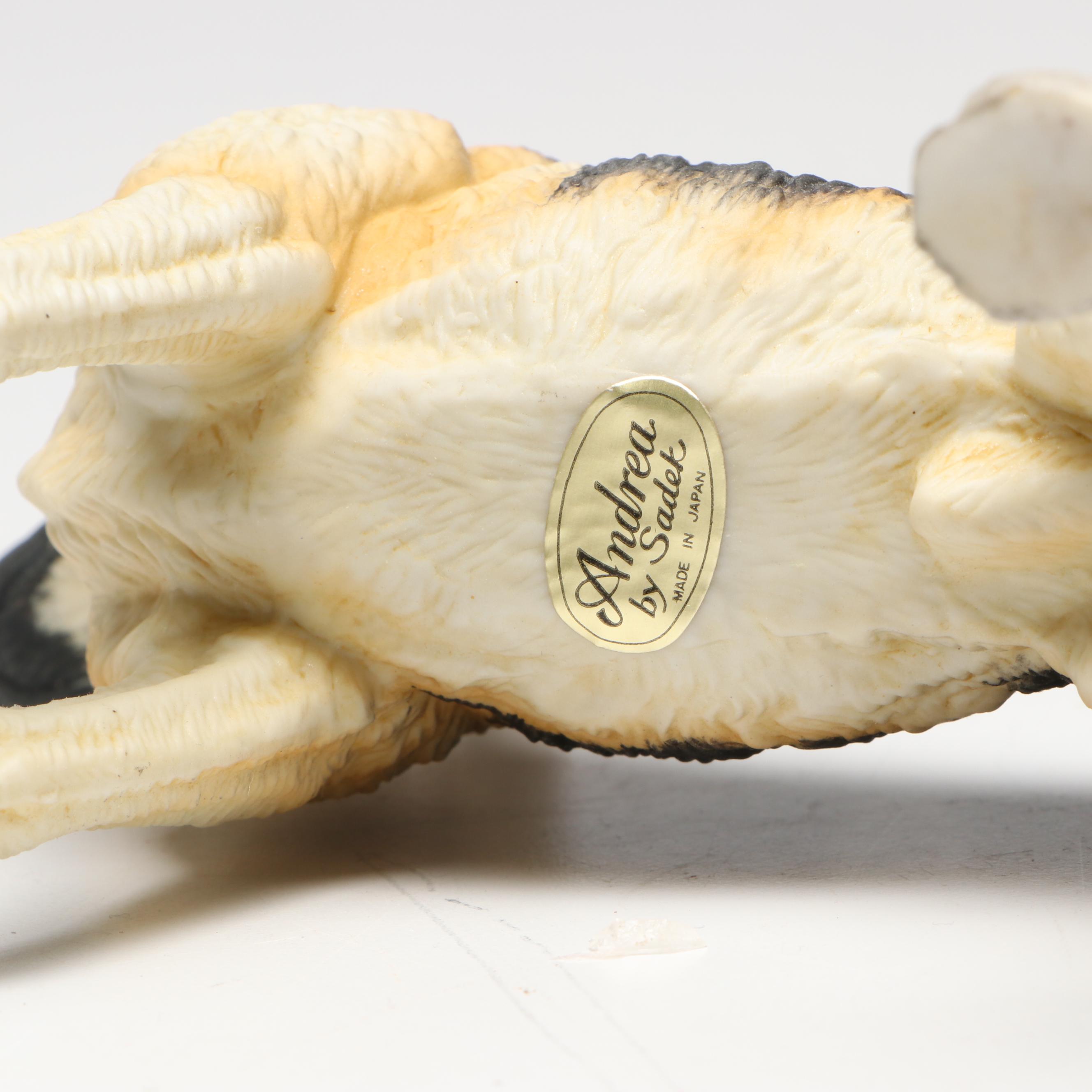 Shafford Porcelain German Shepherd Figure with Other Ceramic Dog Figures