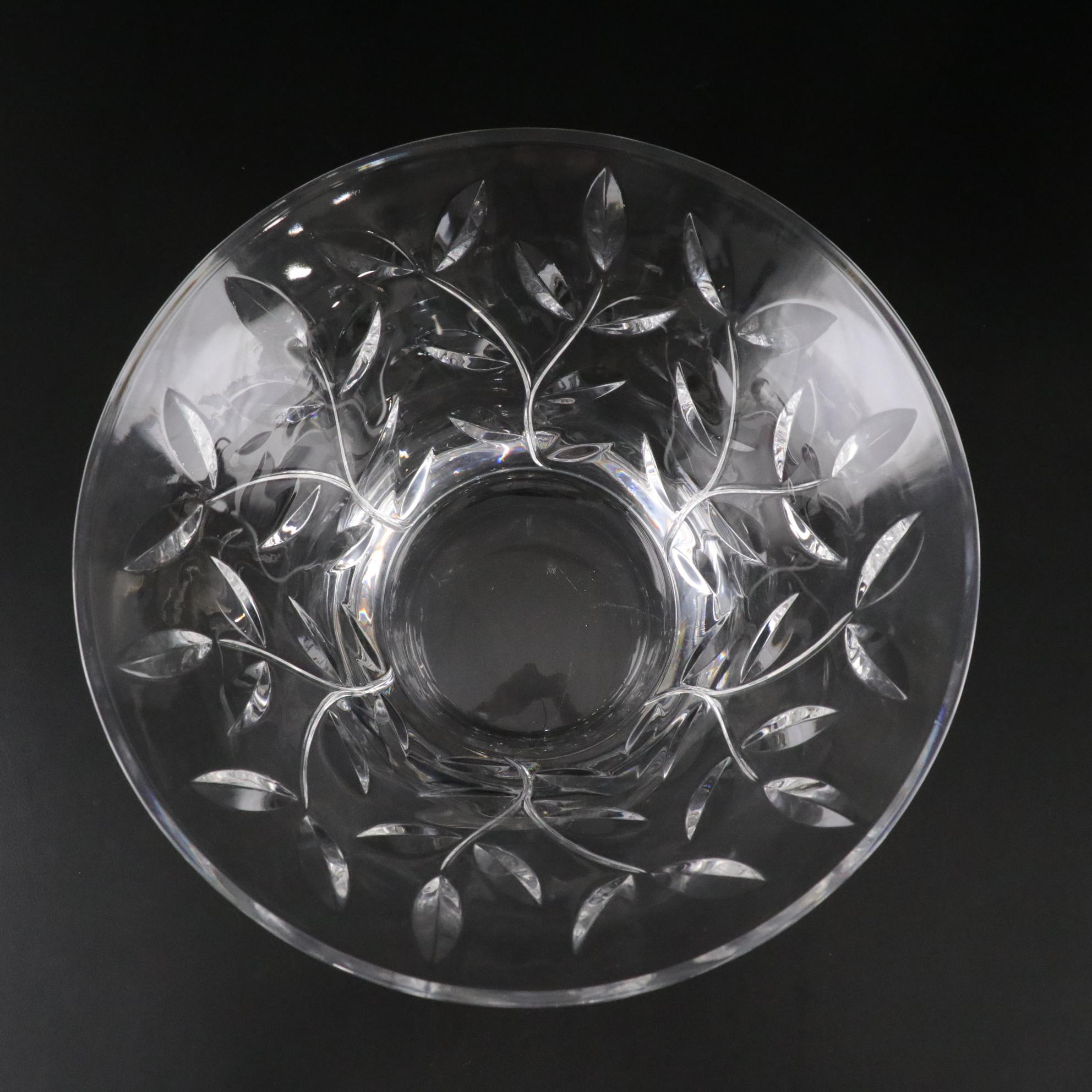 Silver Plate Serving Tray with Etched Wine Glasses & Bowl