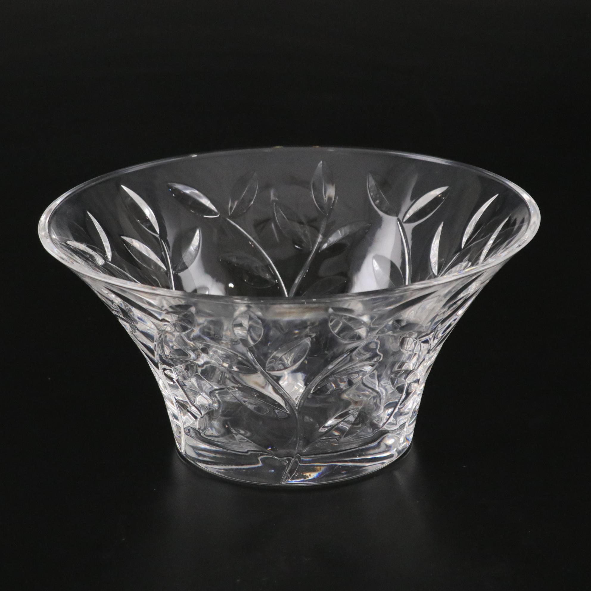 Silver Plate Serving Tray with Etched Wine Glasses & Bowl