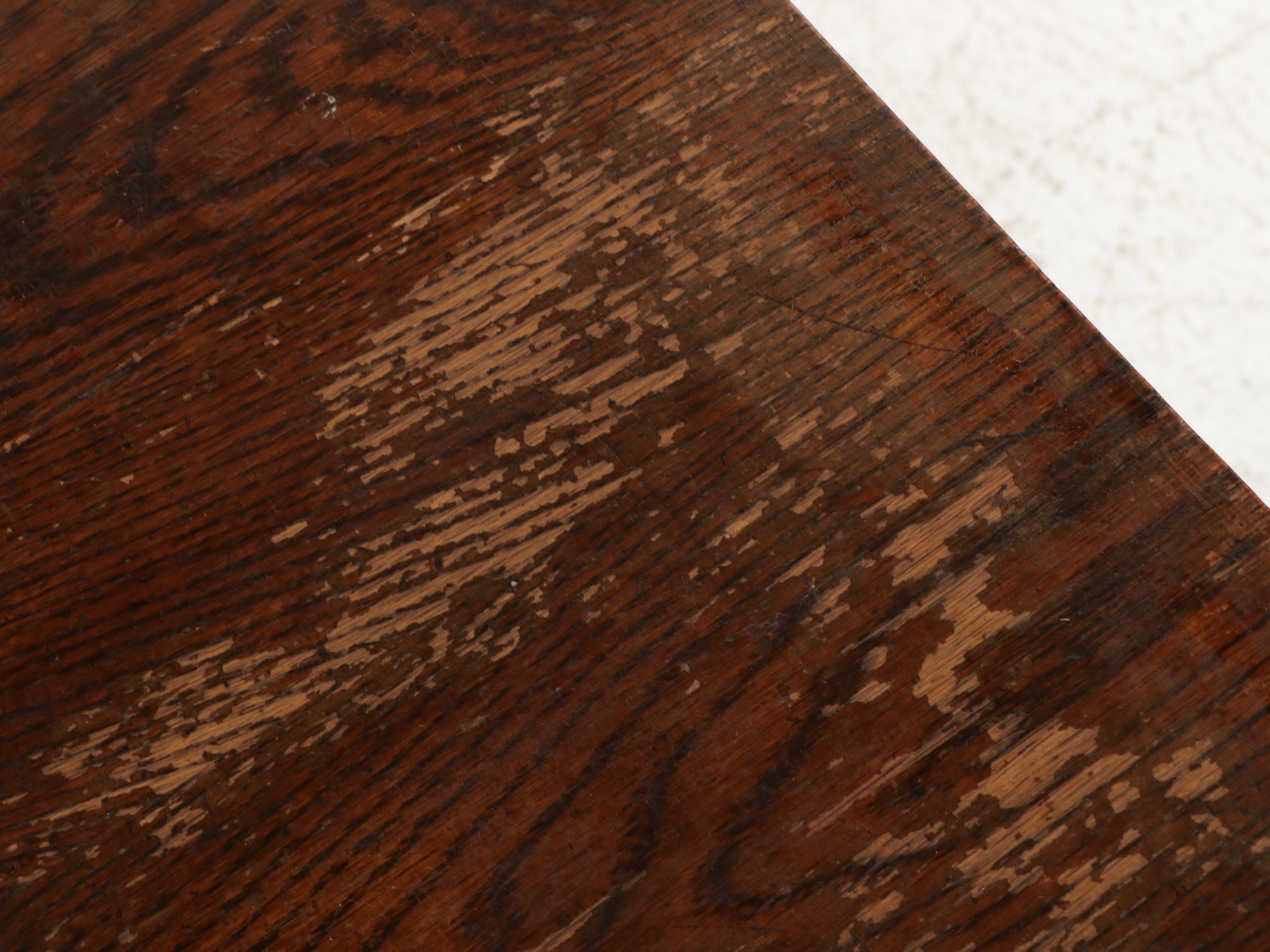 Edwardian Oak Library Table with Drawer and Lower Shelf