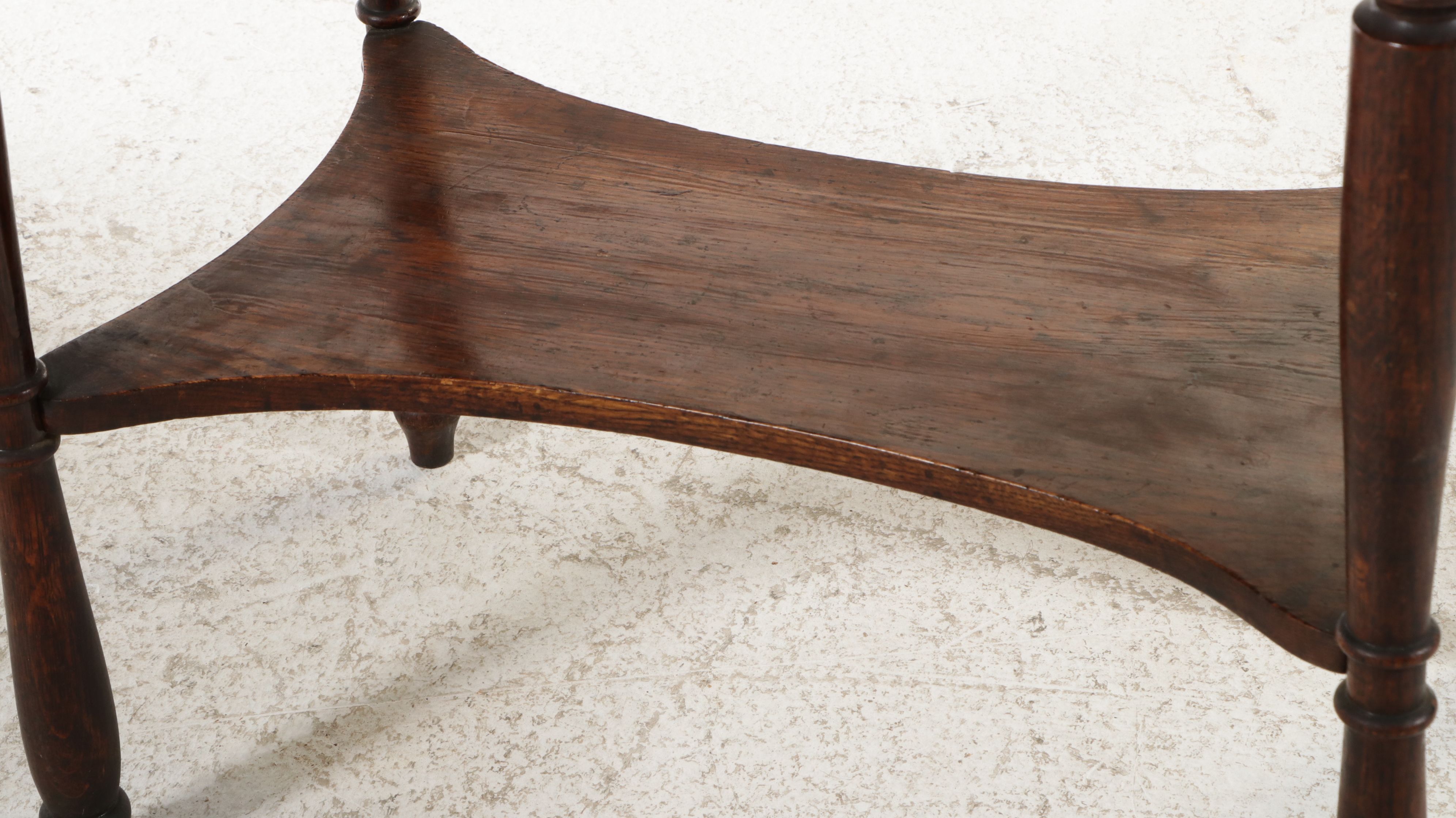Edwardian Oak Library Table with Drawer and Lower Shelf