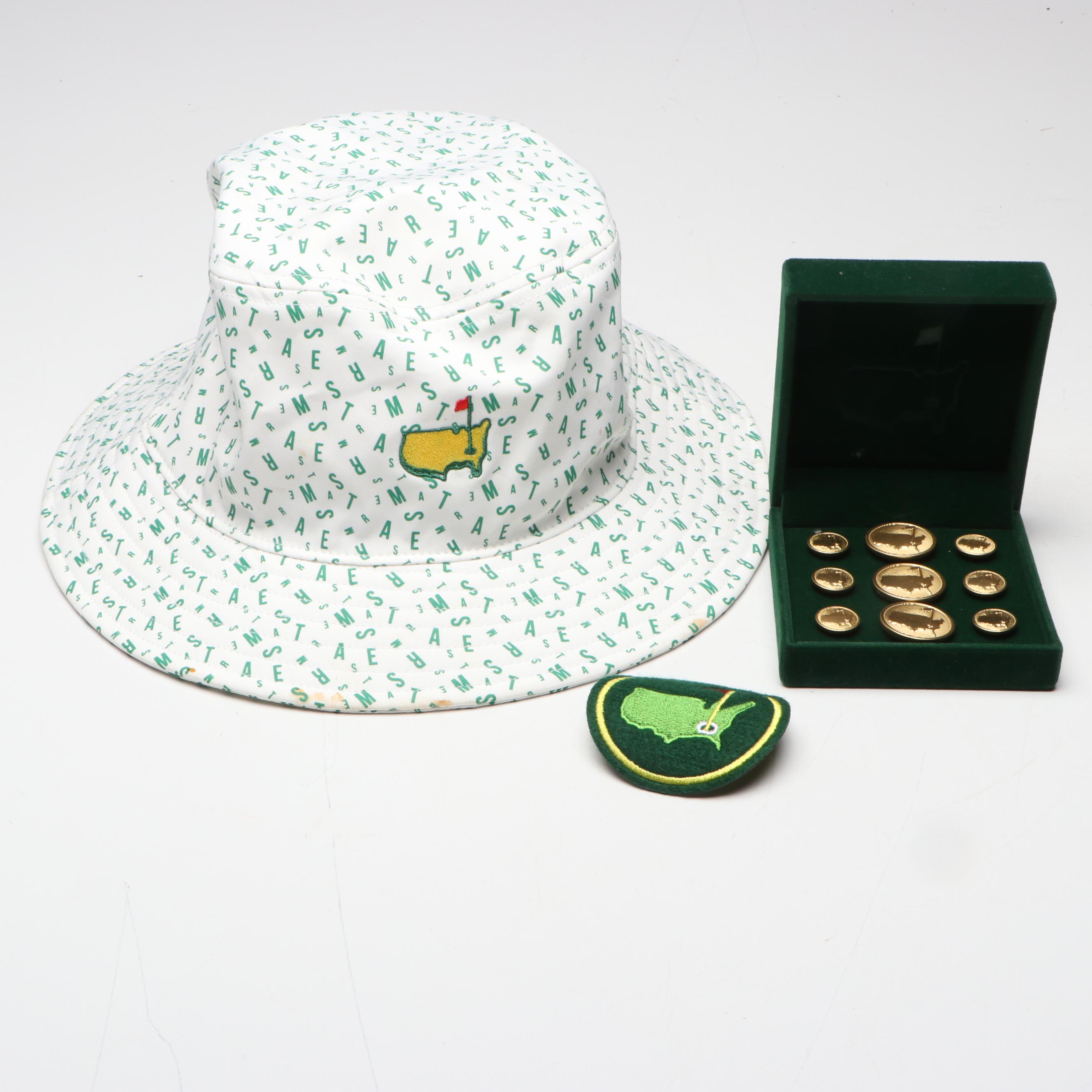 American Needle Golf Masters Bucket Hat with Other Masters Pins and Badge