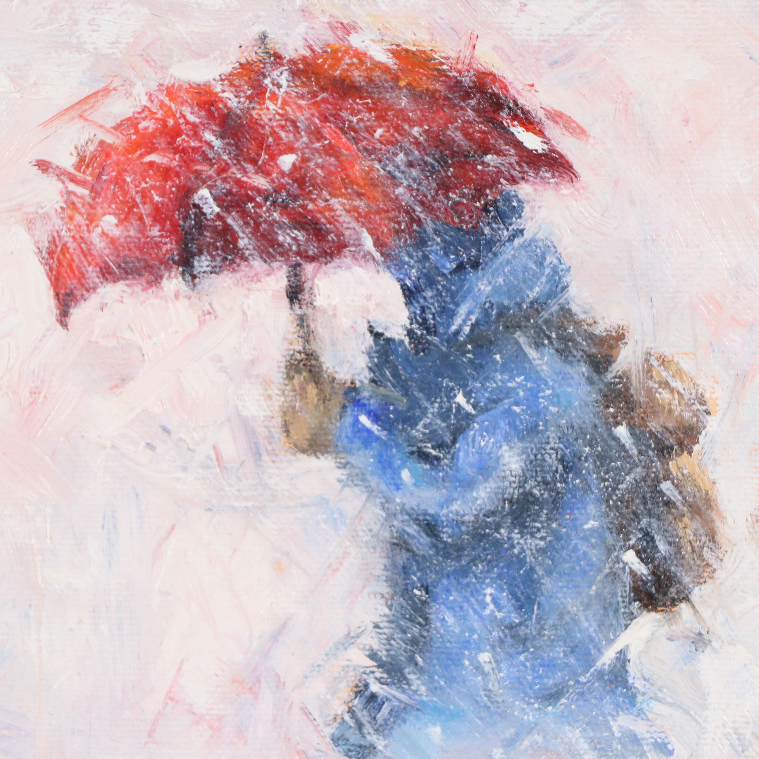 Roger Heuck Oil Painting "Trudging Home," 21st Century