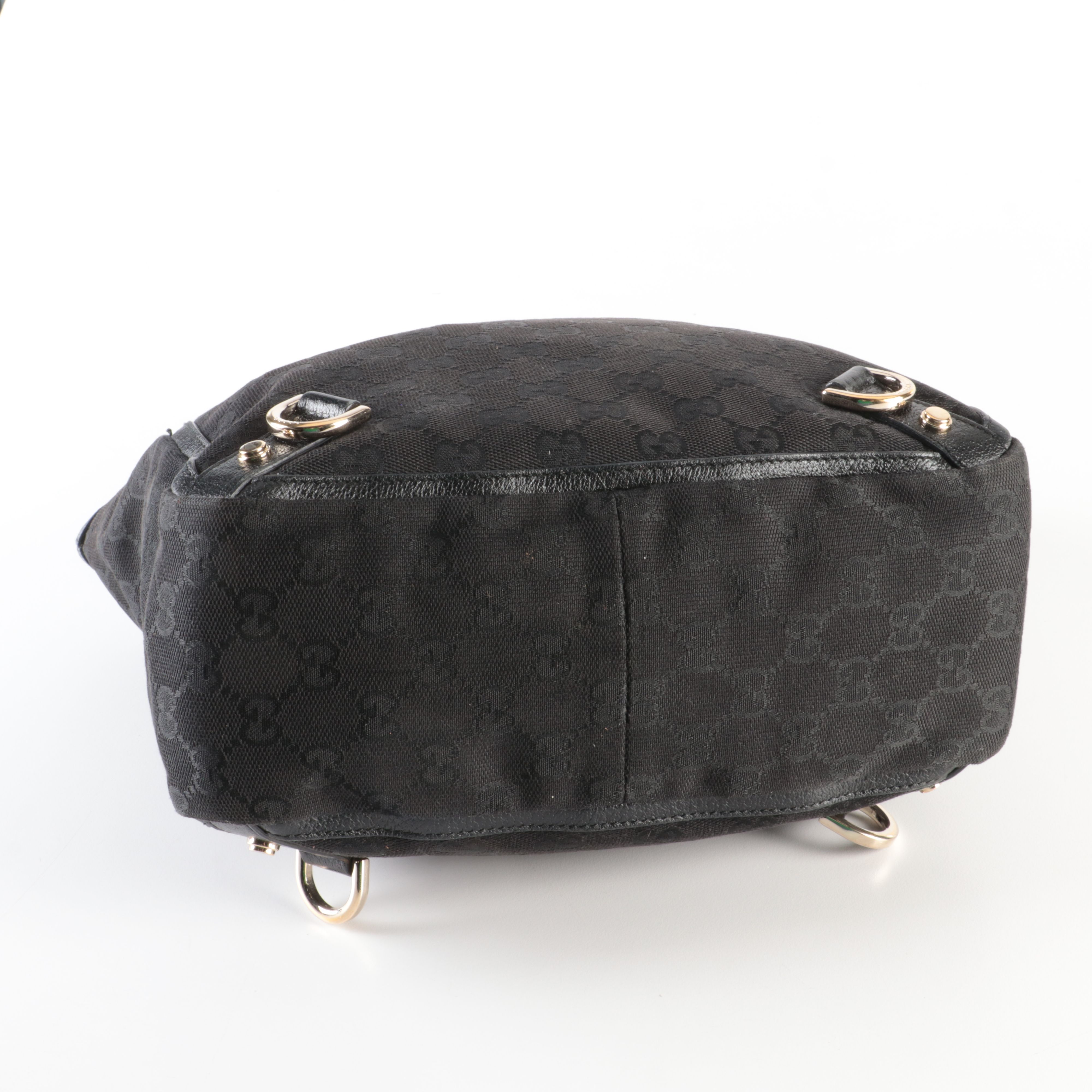 Gucci Abbey Tote Bag in Black GG Canvas and Leather