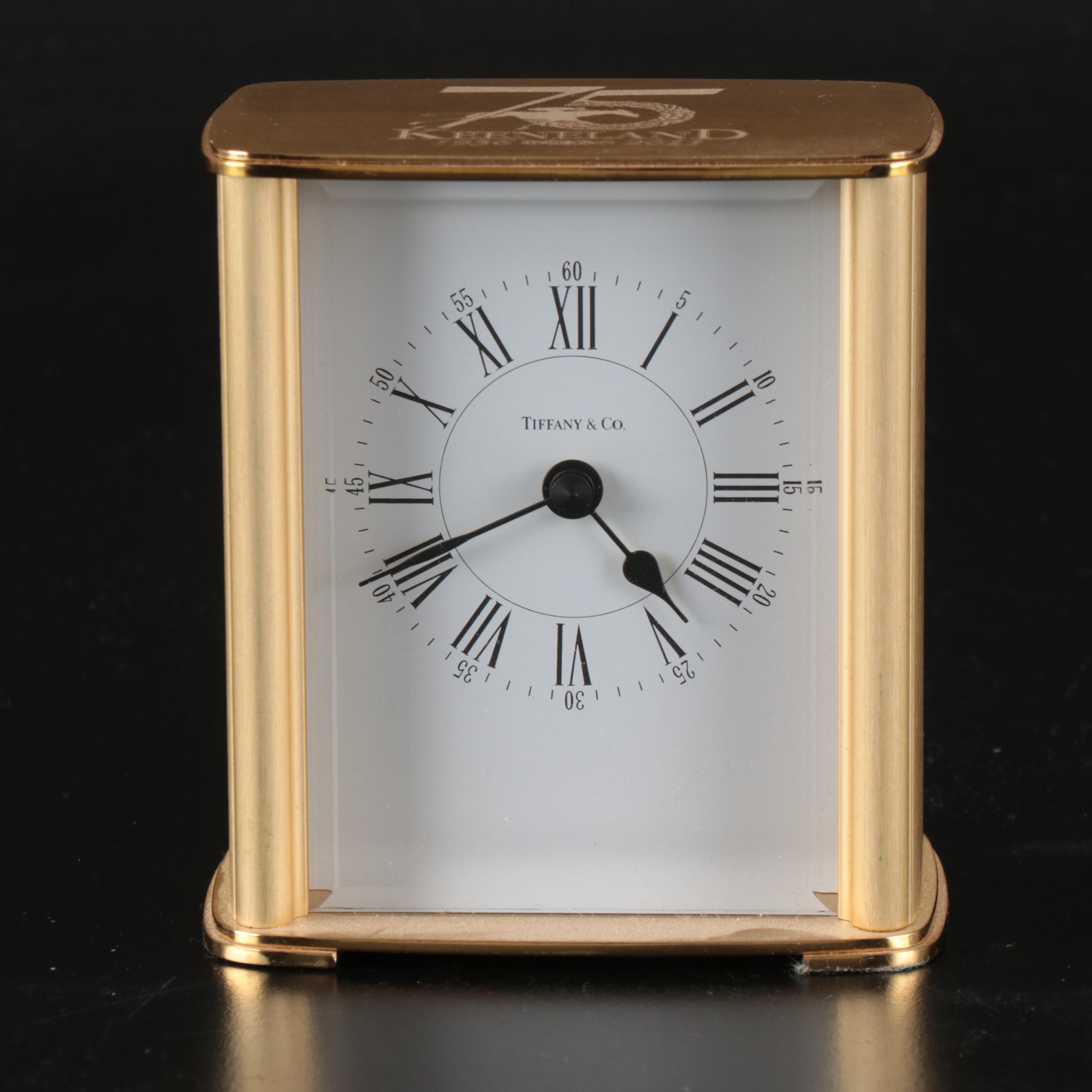 Tiffany & Co. Keeneland 75th Anniversary Brass Desk Clock