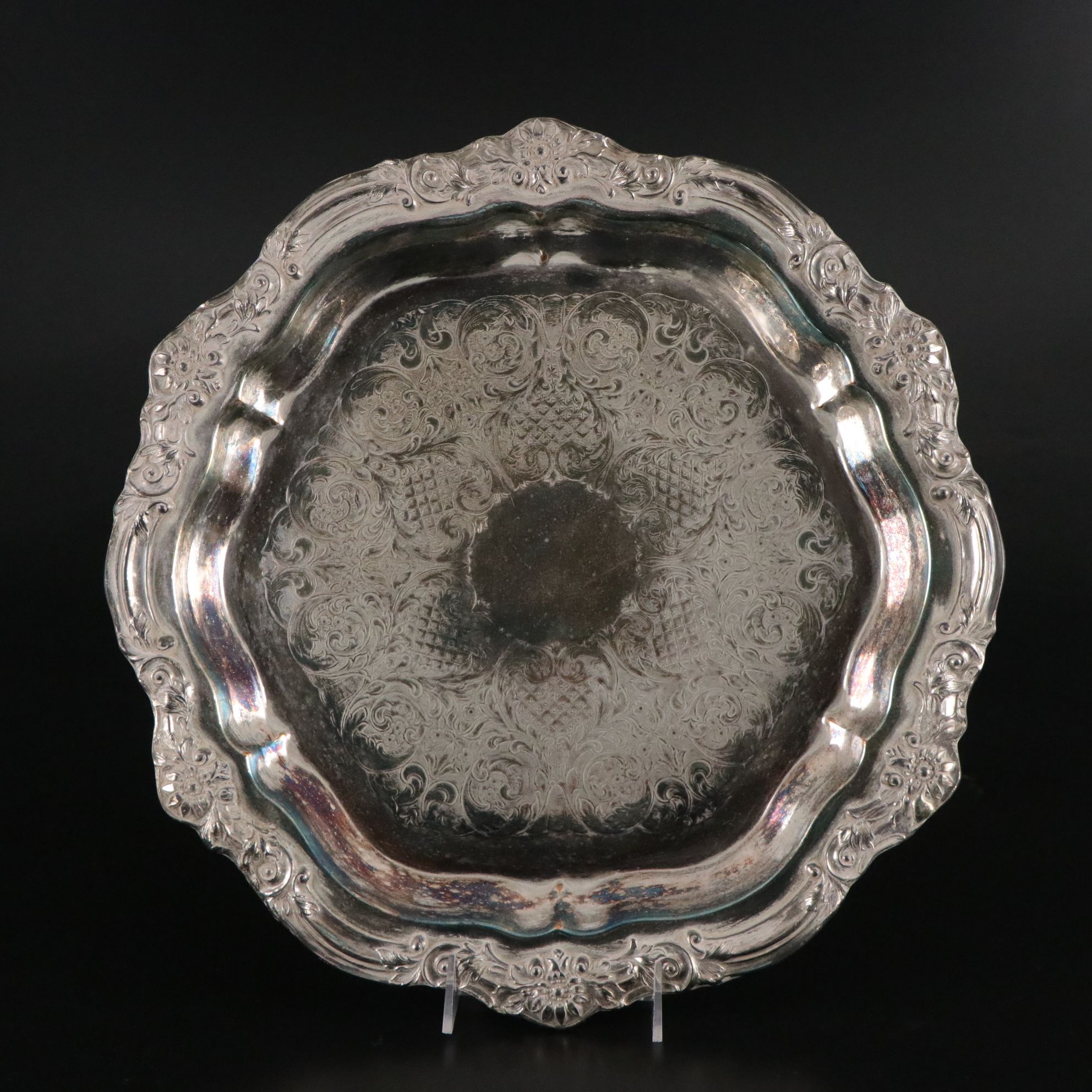 Wm. Rogers, FB. Rogers "Victorian Rose", Wallace Silver Plate Platters and More