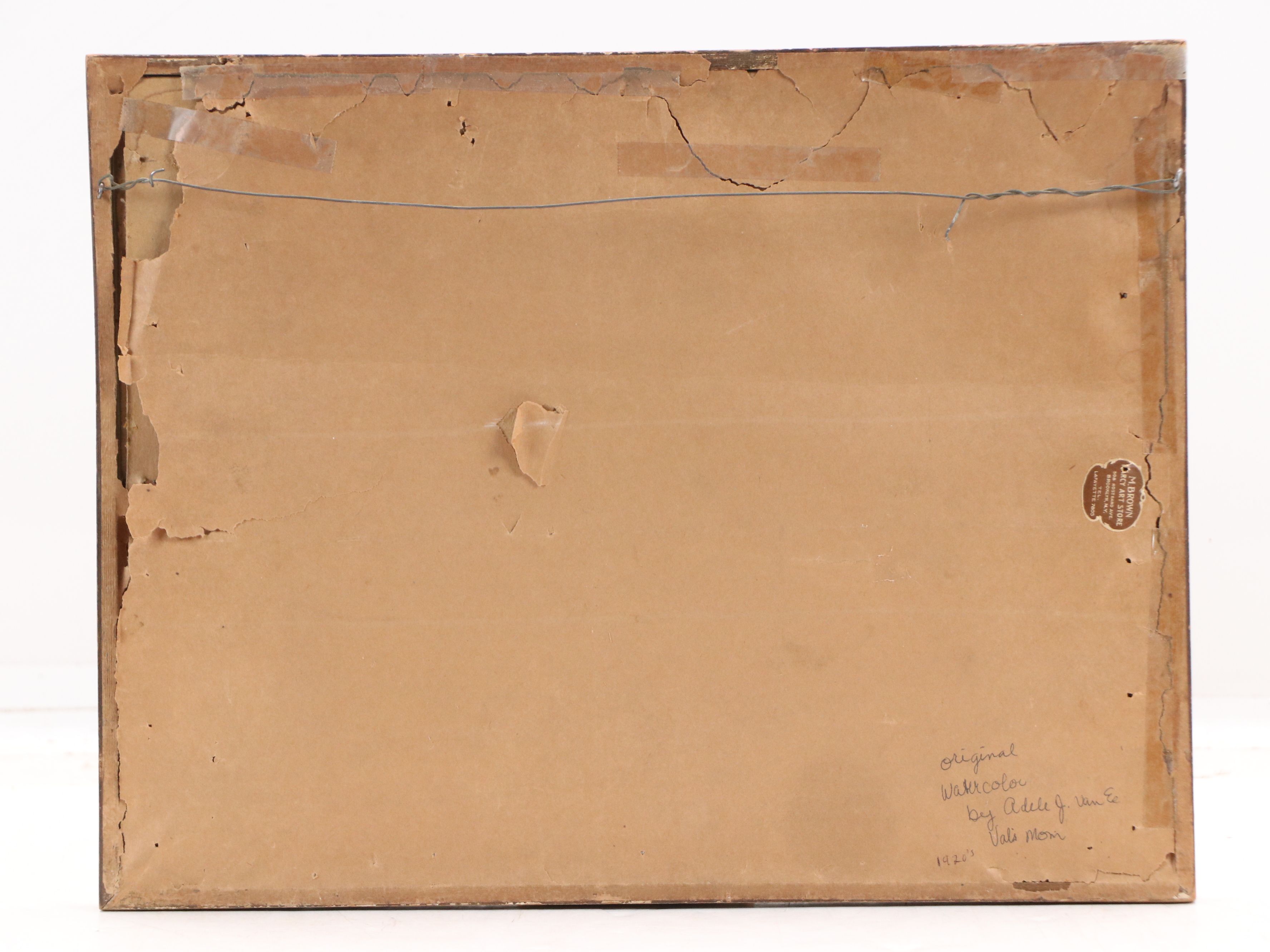 Adele E. Johnson Watercolor Painting of Vase and Daisies, Circa 1930