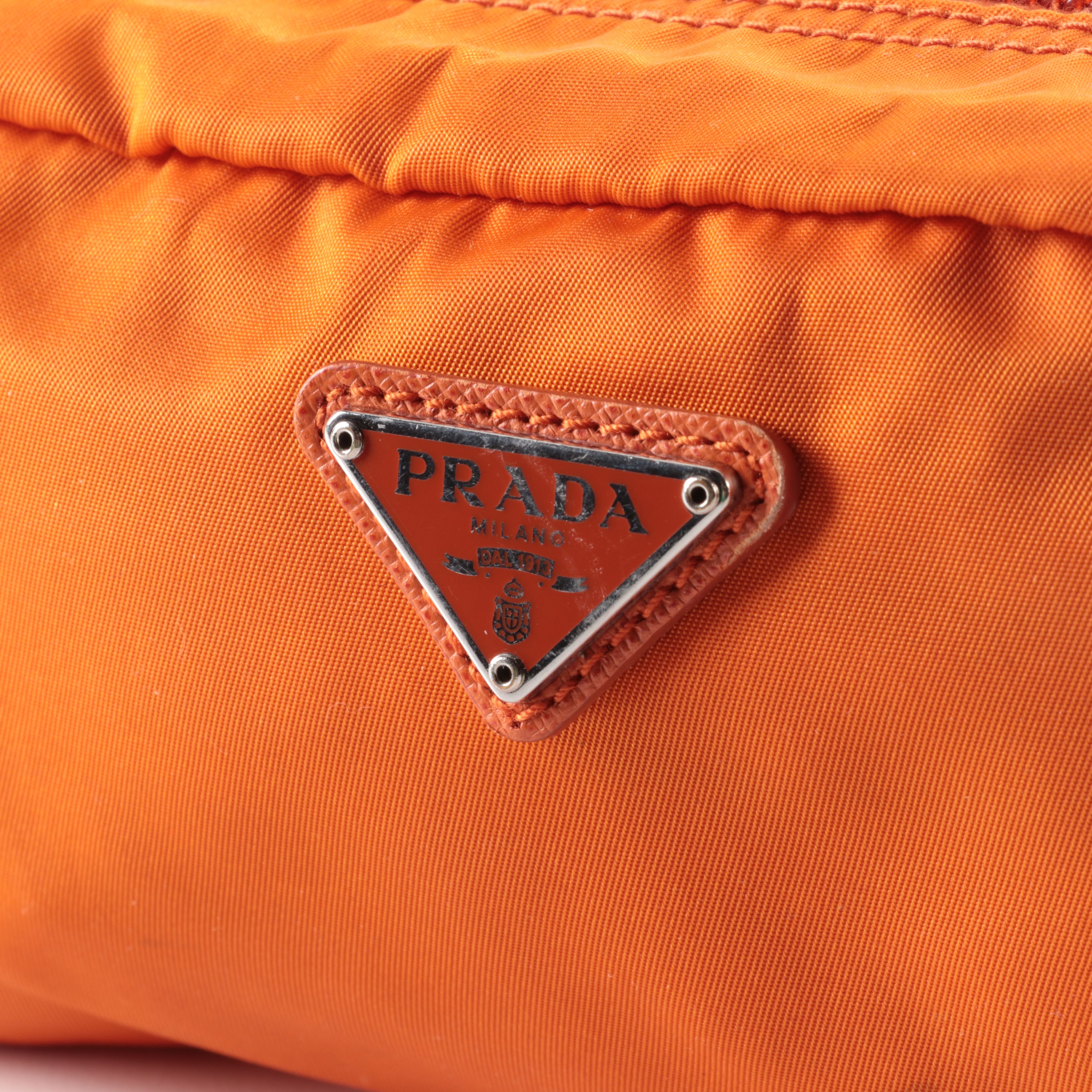 Prada Cosmetic Pouch in Orange Nylon