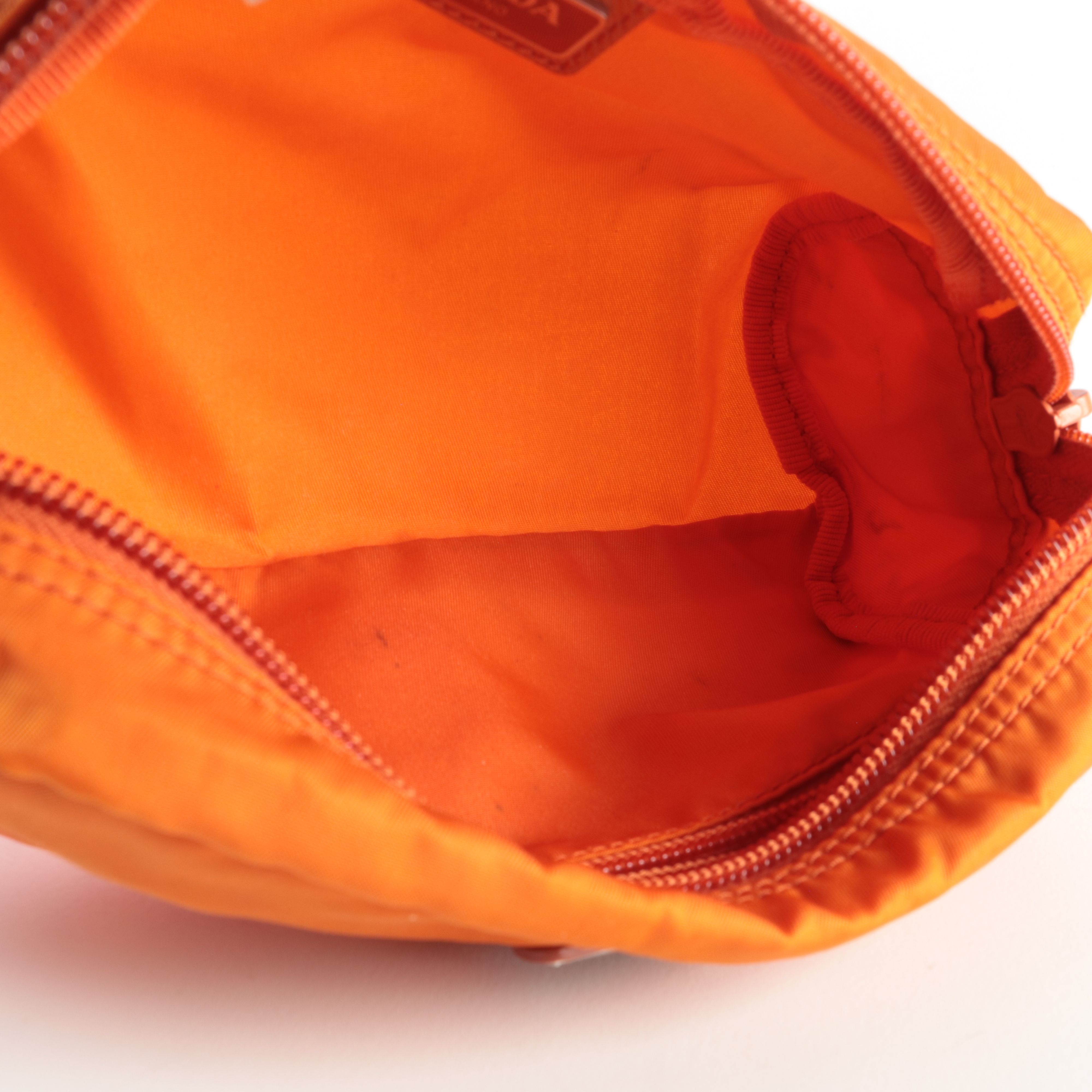 Prada Cosmetic Pouch in Orange Nylon