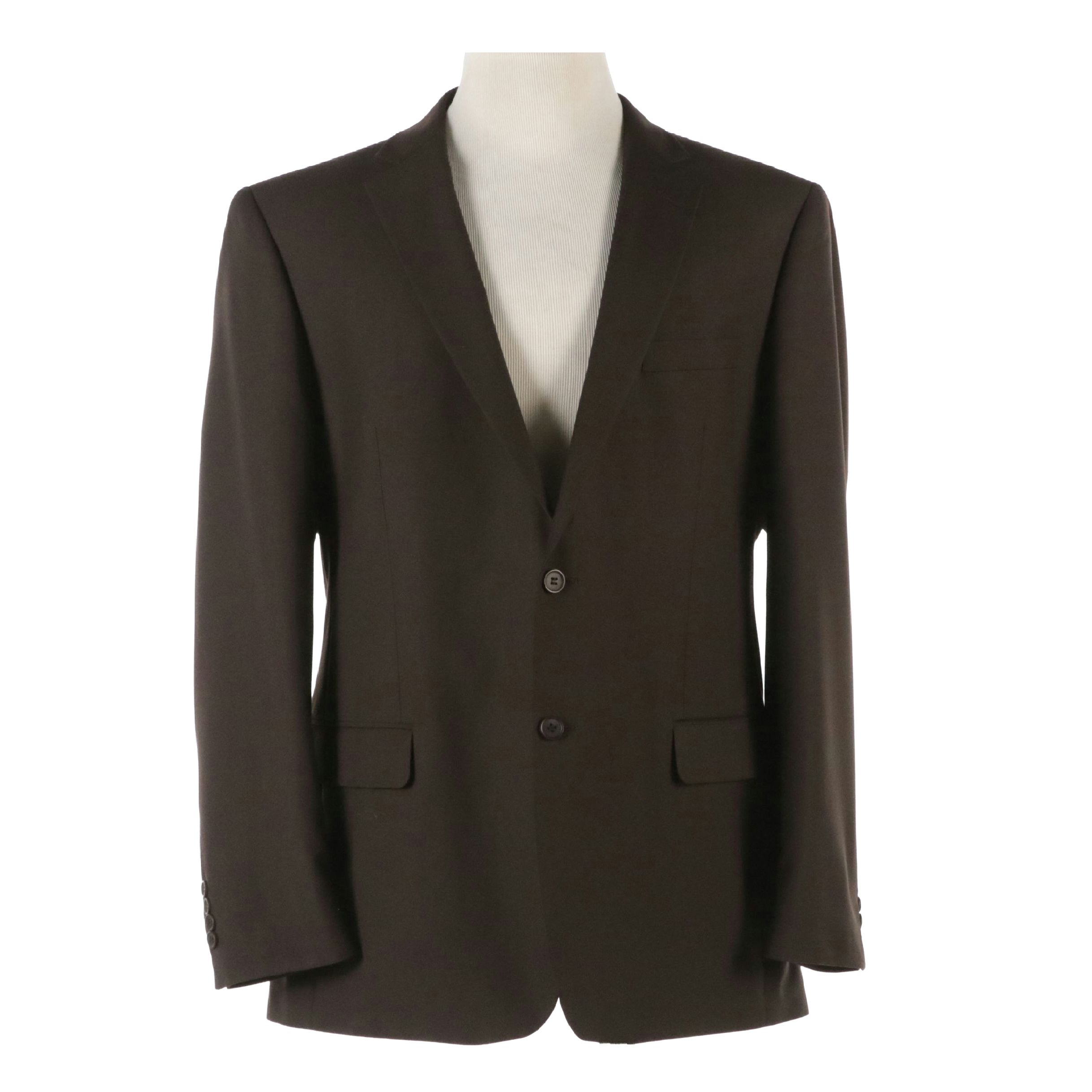 Men's Renoir Brown Polyester Blend Blazer