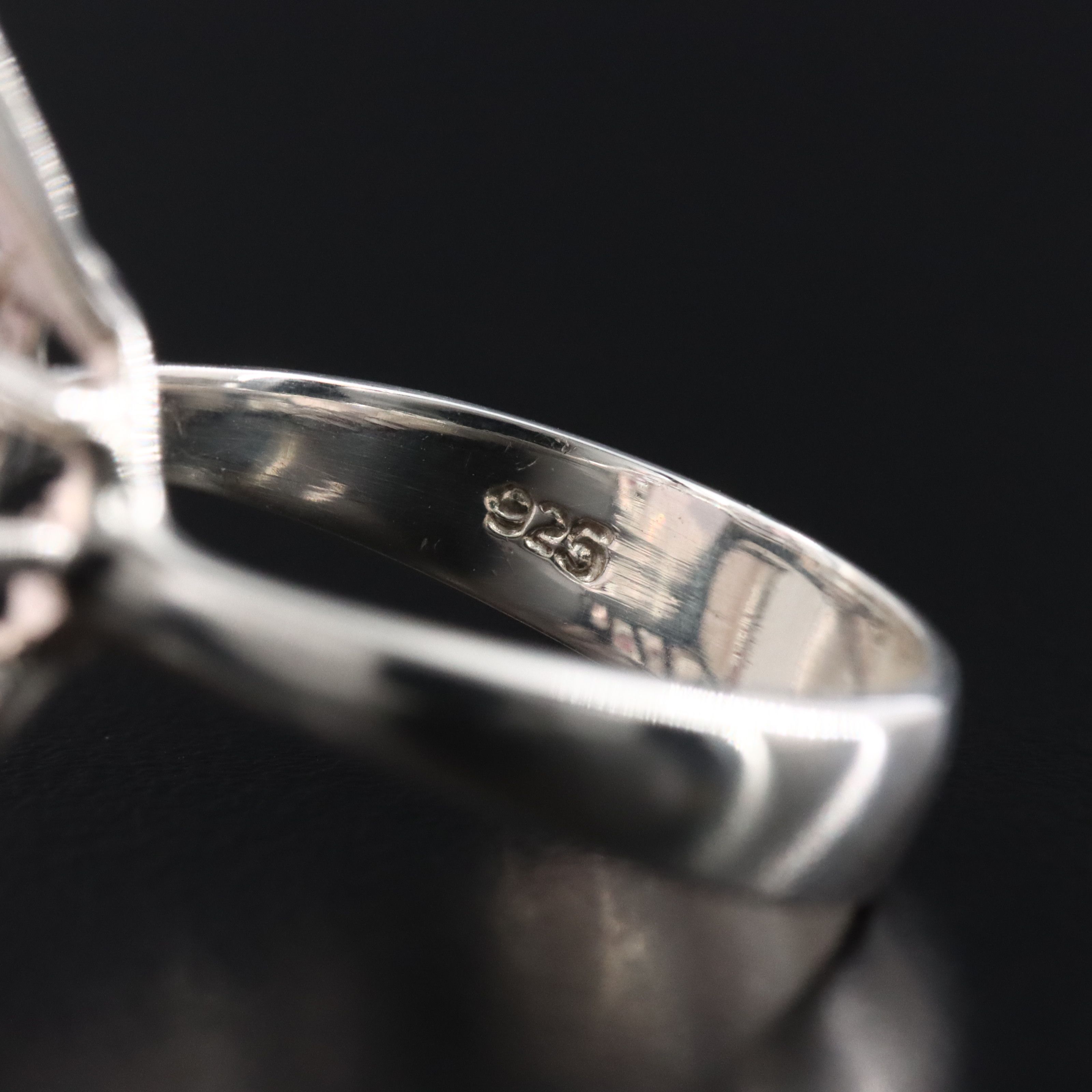 Sterling Rose Quartz, Amethyst and Garnet Halo Ring