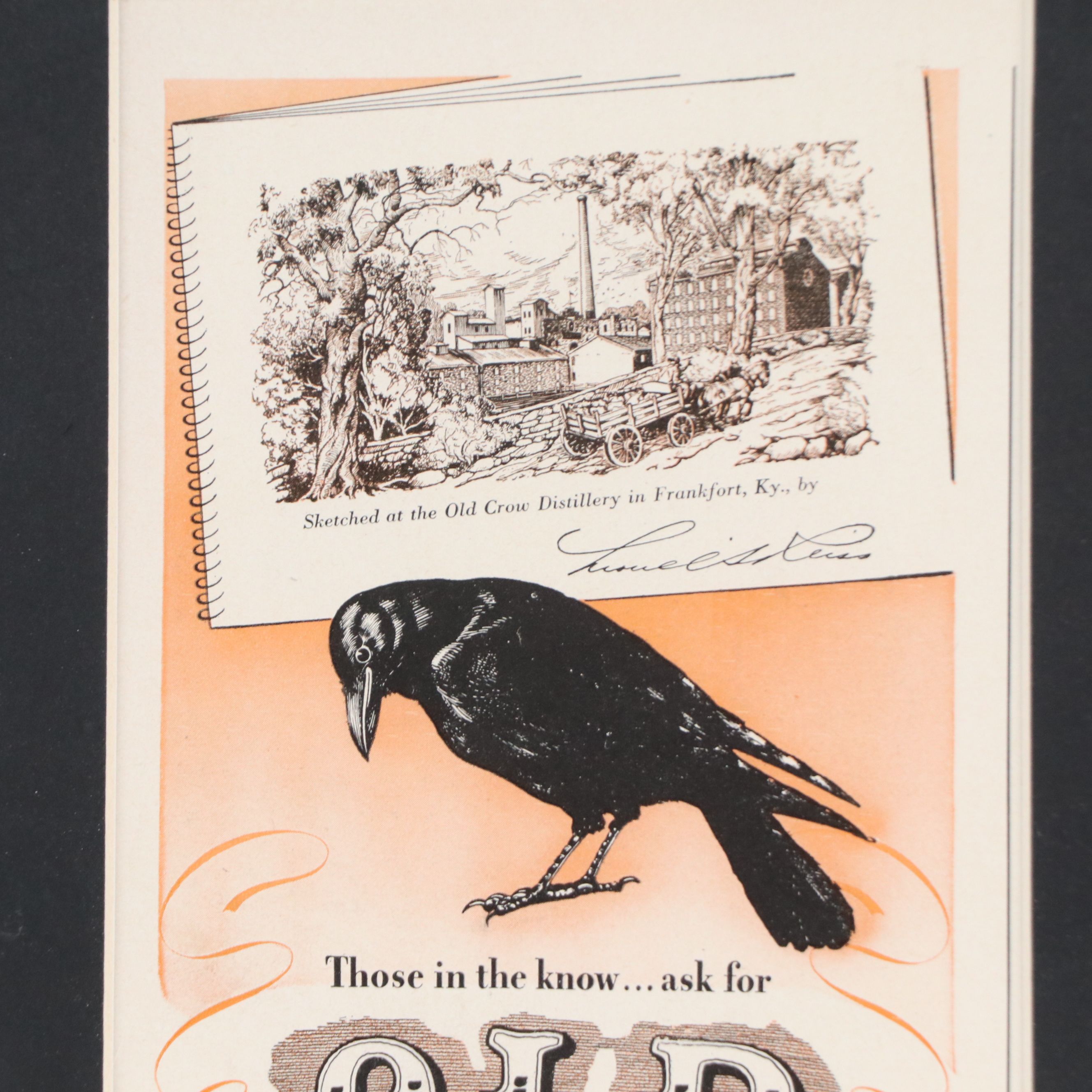 Old Crow Bourbon Whiskey Vintage Advertisement