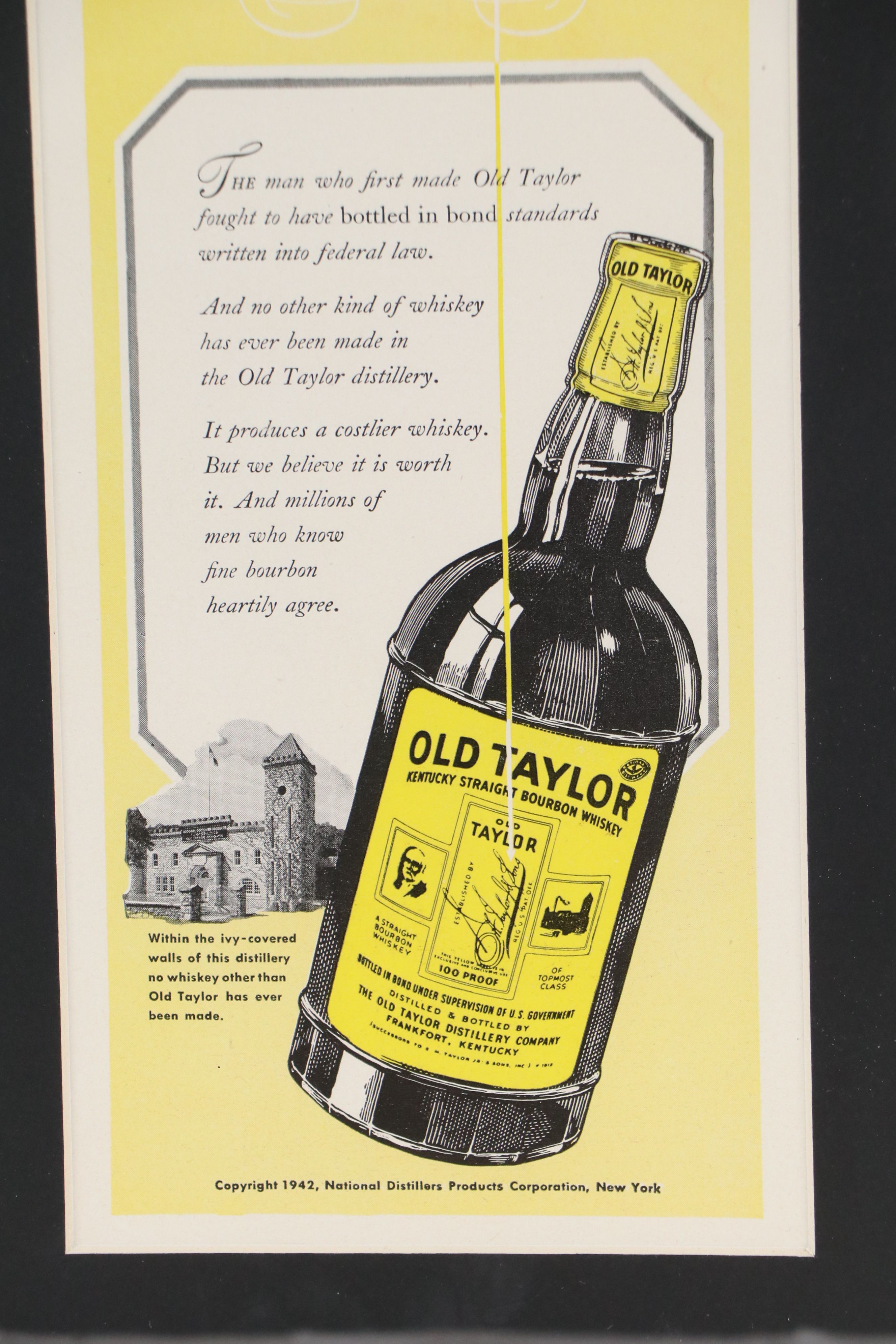 Old Taylor Bourbon Whiskey 1942 Advertisement