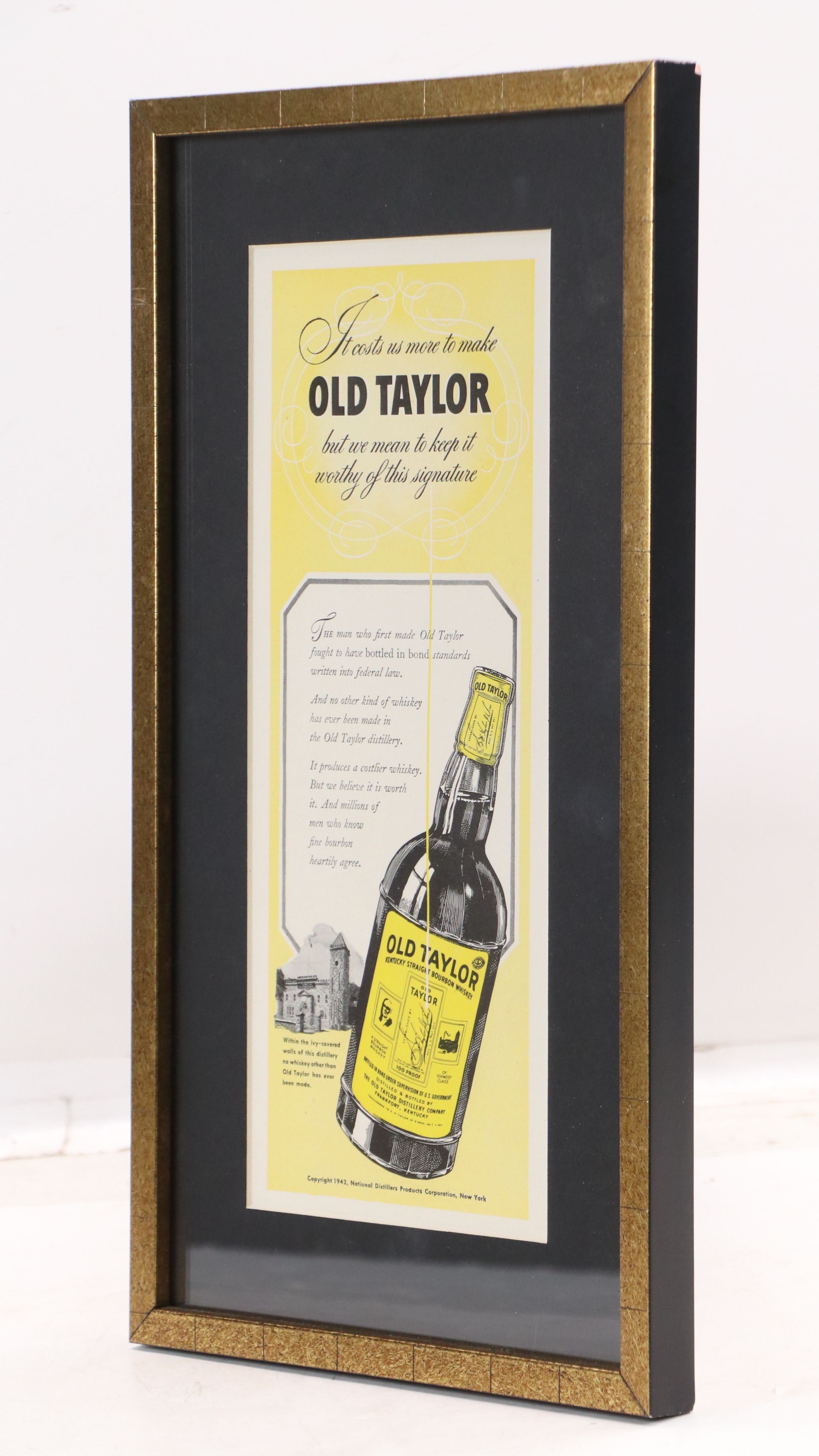 Old Taylor Bourbon Whiskey 1942 Advertisement