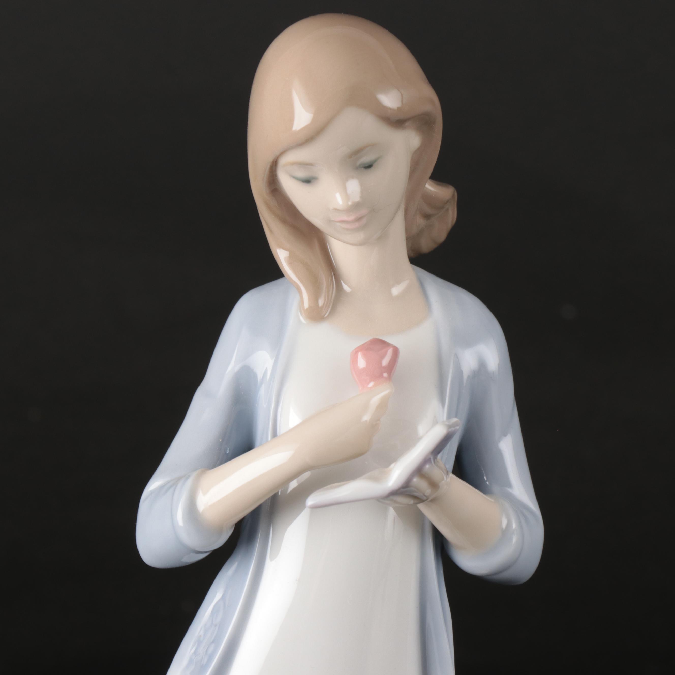 Nao by Lladró "Poems of Love" with Other Female Porcelain Figures