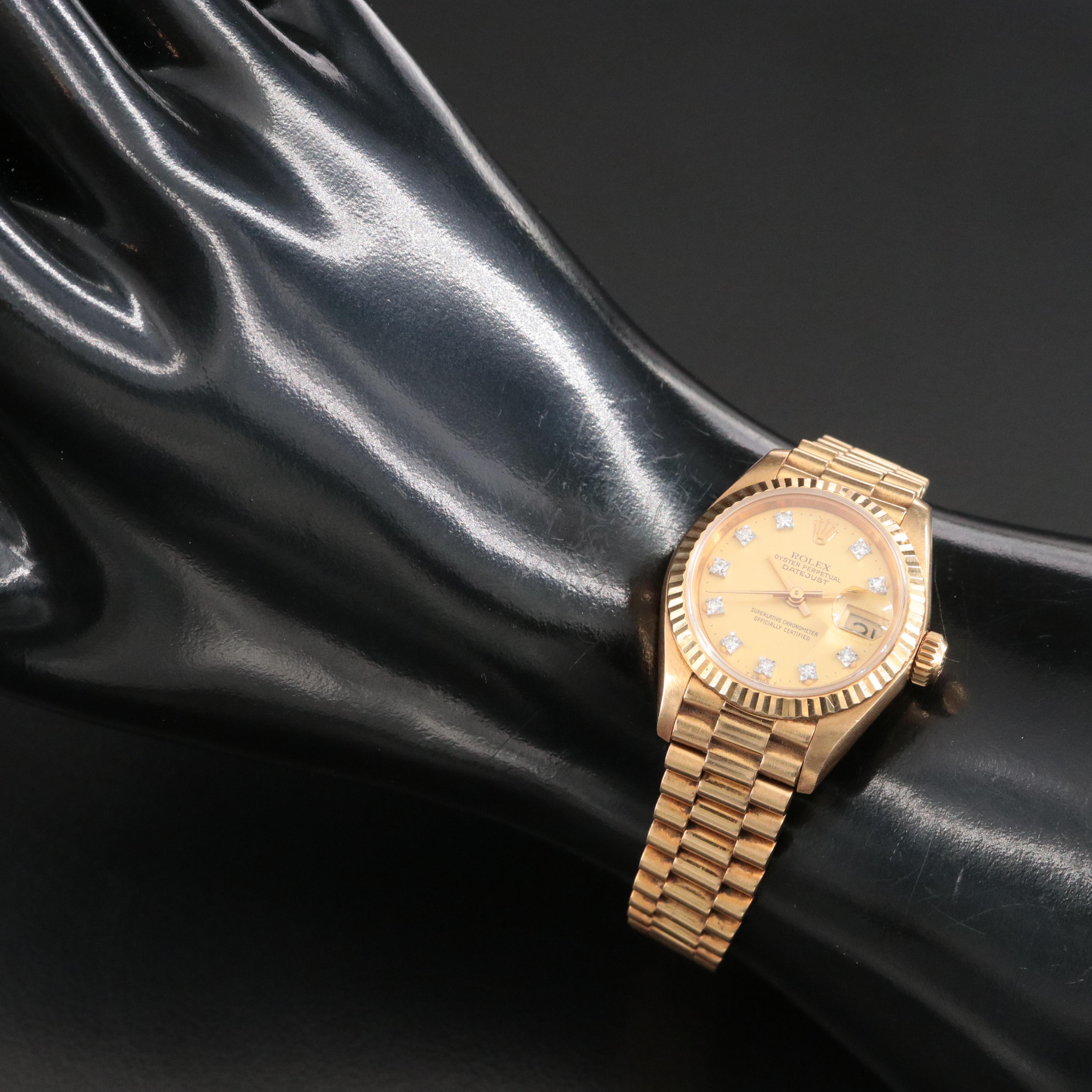 Rolex Datejust 69178 Custom Diamond 18K Watch c.1984
