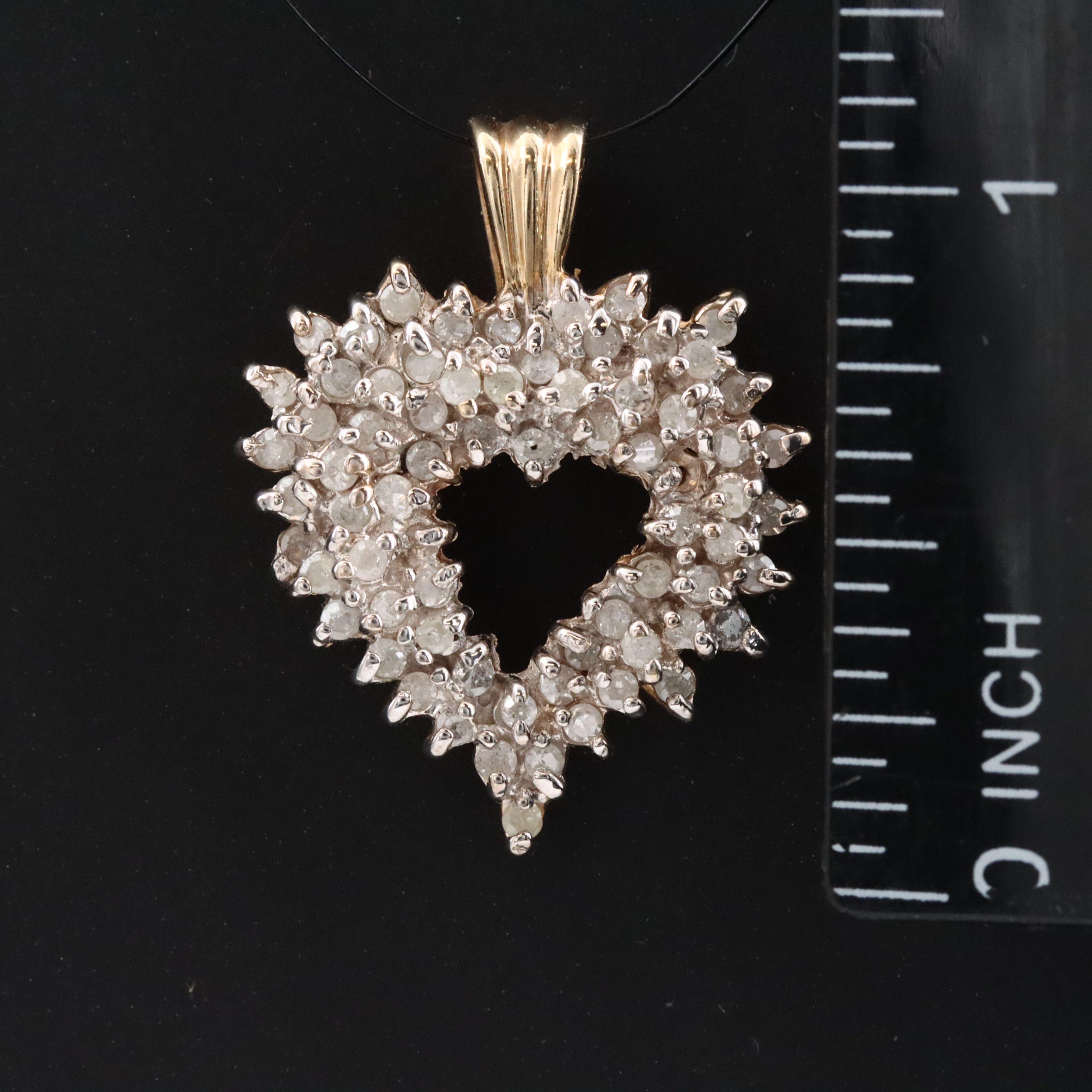 10K 1.02 CTW Diamond Heart Pendant