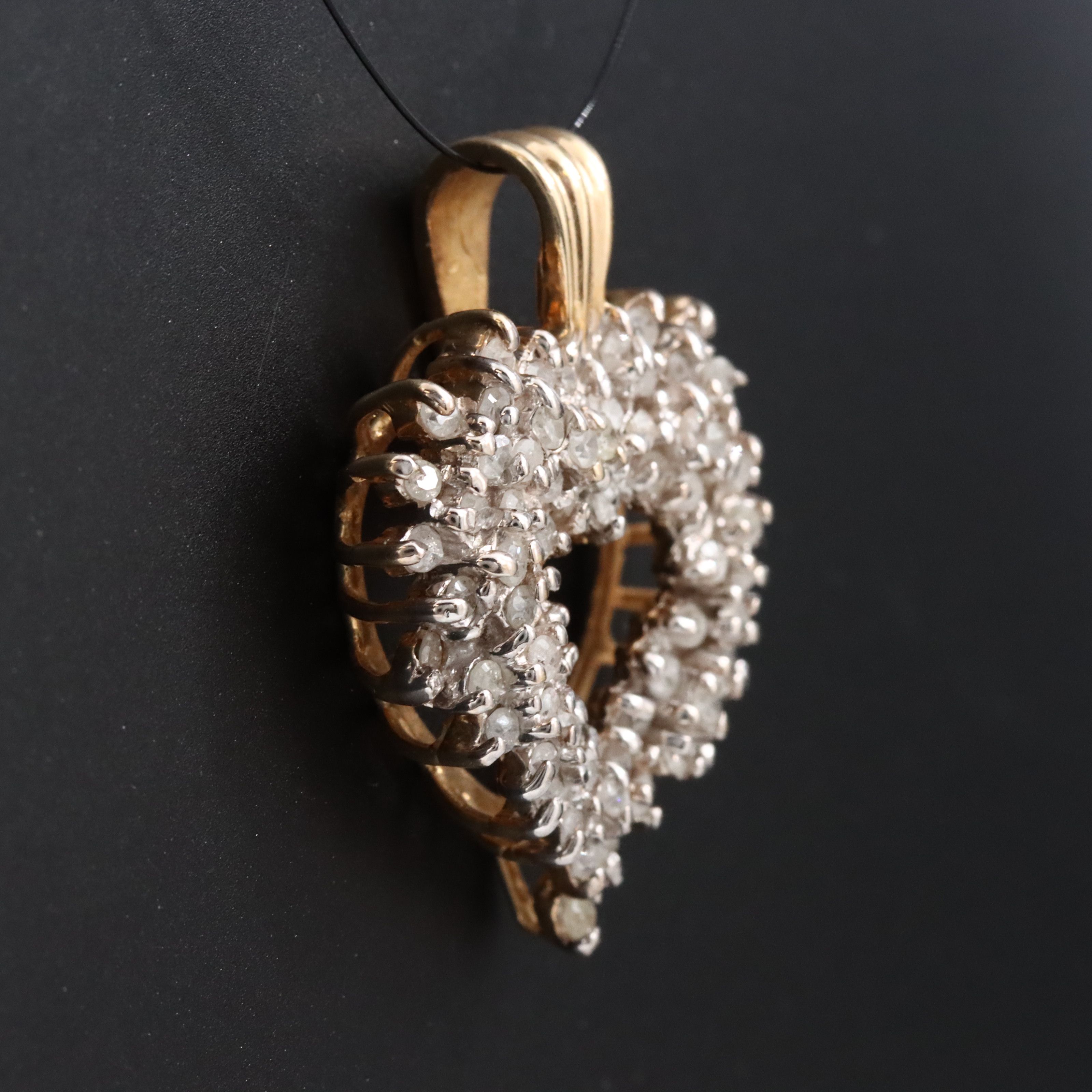 10K 1.02 CTW Diamond Heart Pendant