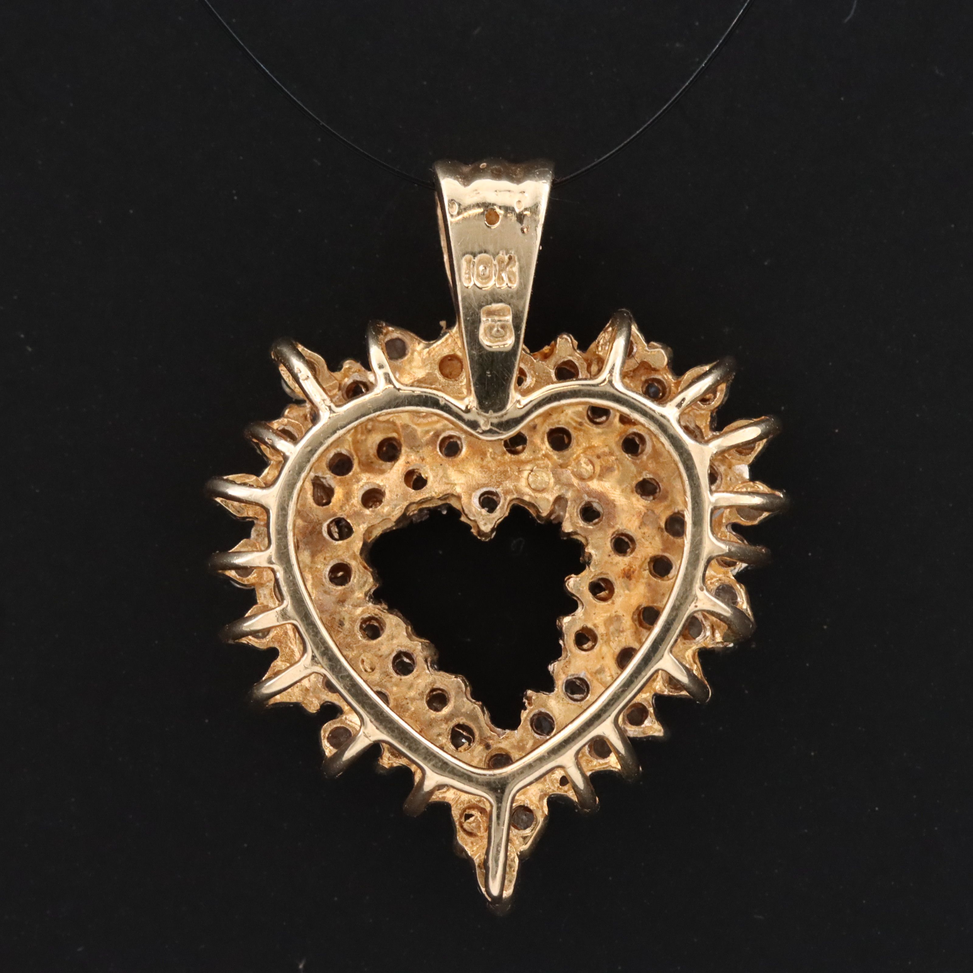 10K 1.02 CTW Diamond Heart Pendant