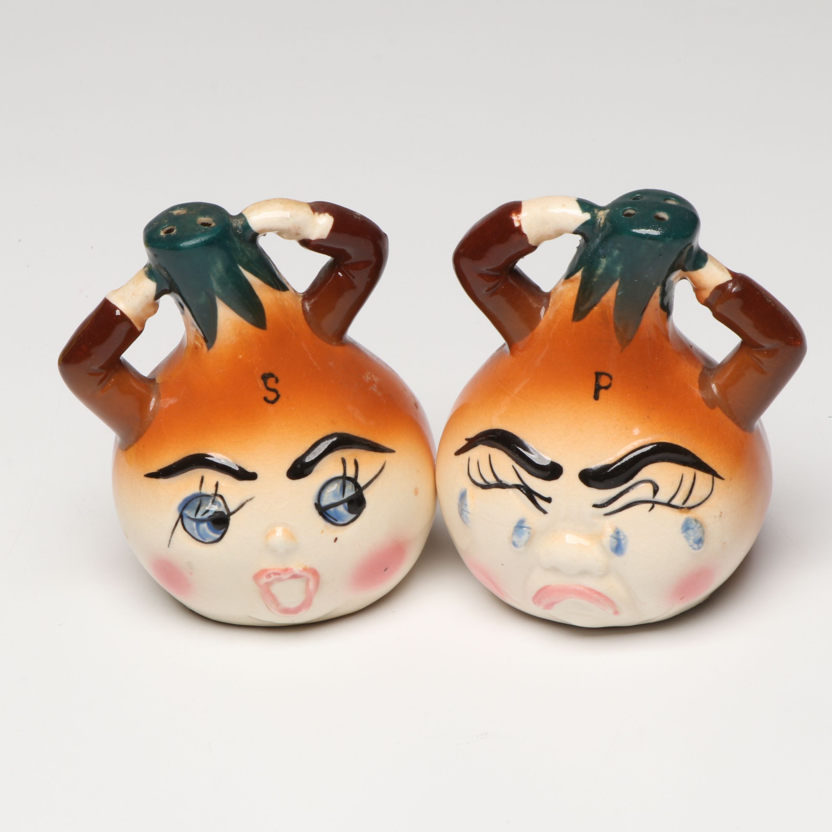 Enesco Onion-Shaped Ceramic Shakers with Other Novelty Ceramic Shakers