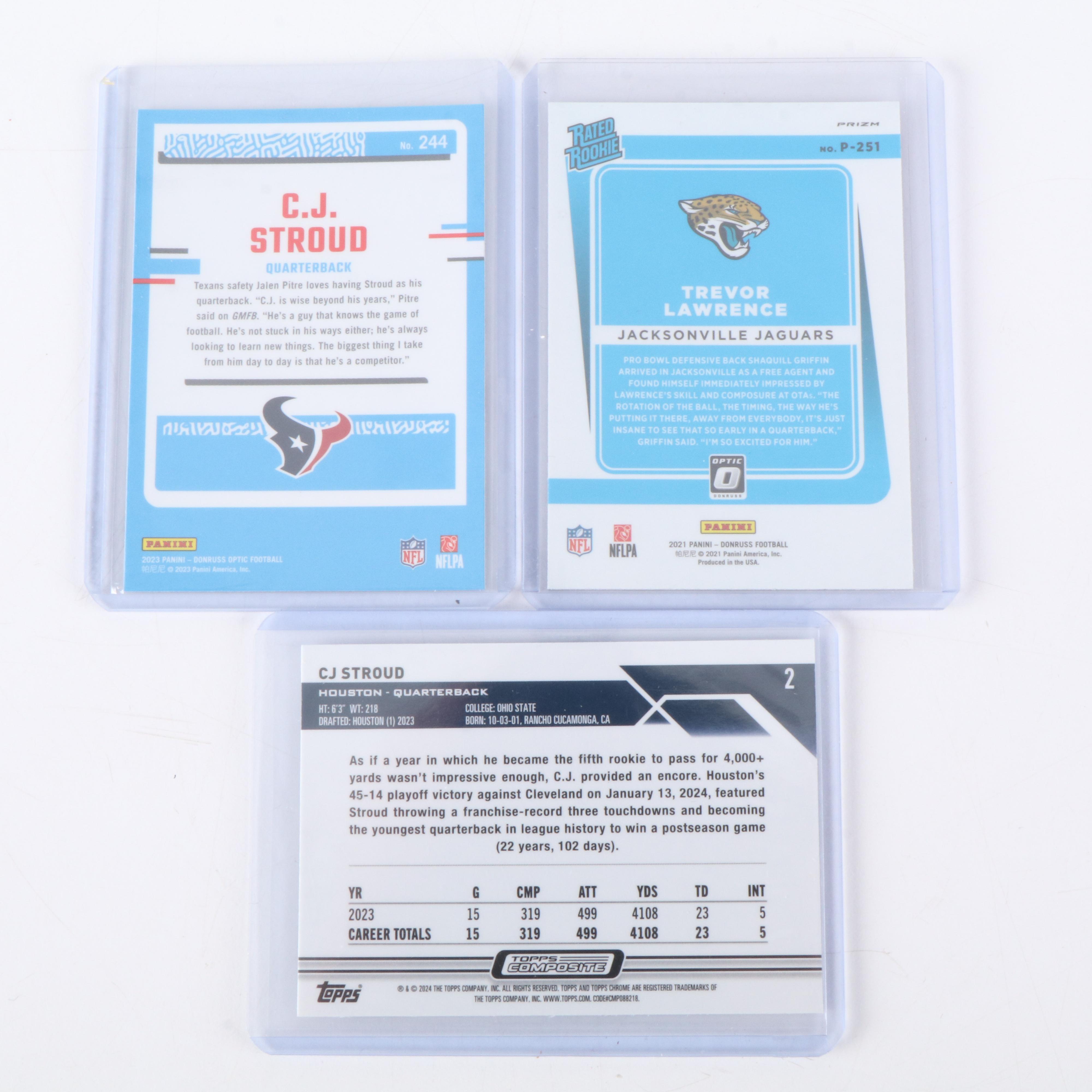 Topps Chrome with Other Football Cards Featuring Bo Nix and Joe Burrow Rookies