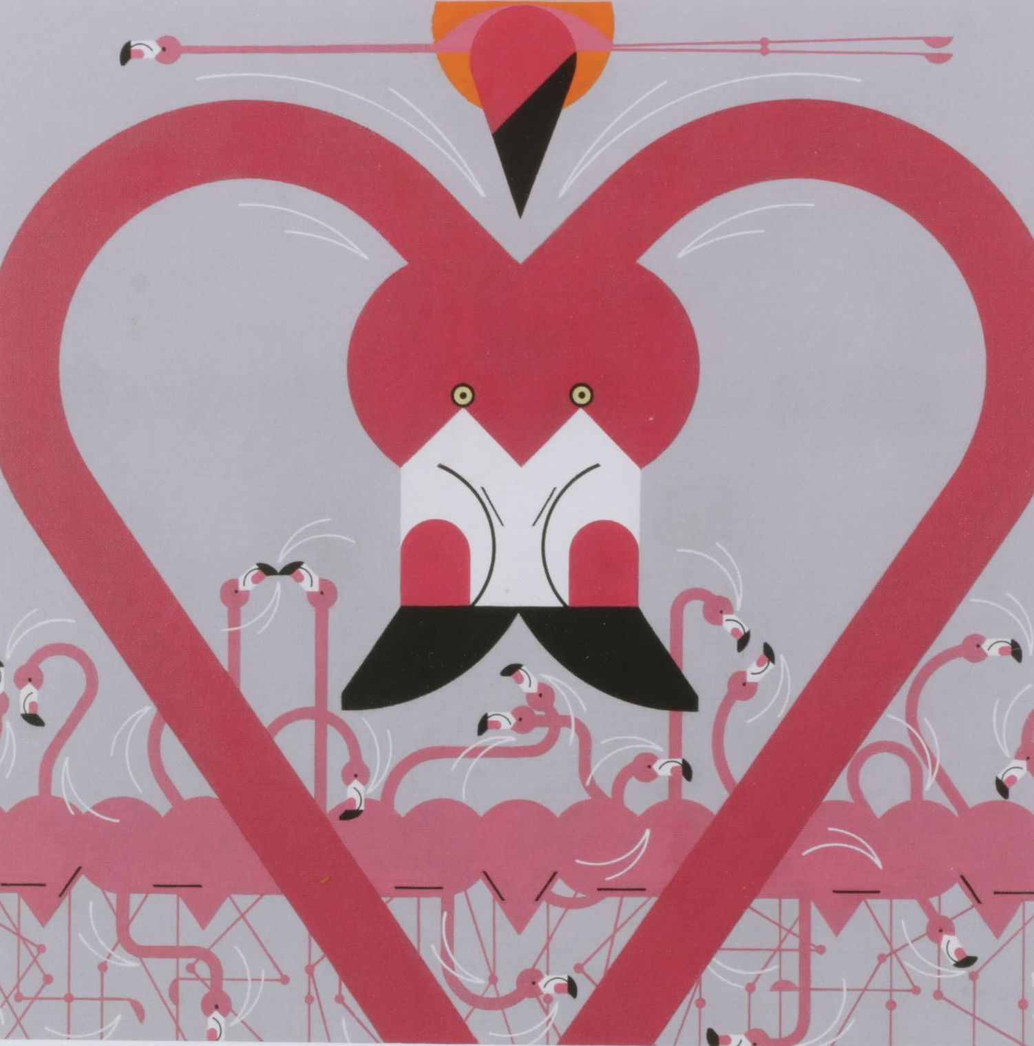 Offset Lithograph After Charley Harper "Flamingo a Go Go", 1968