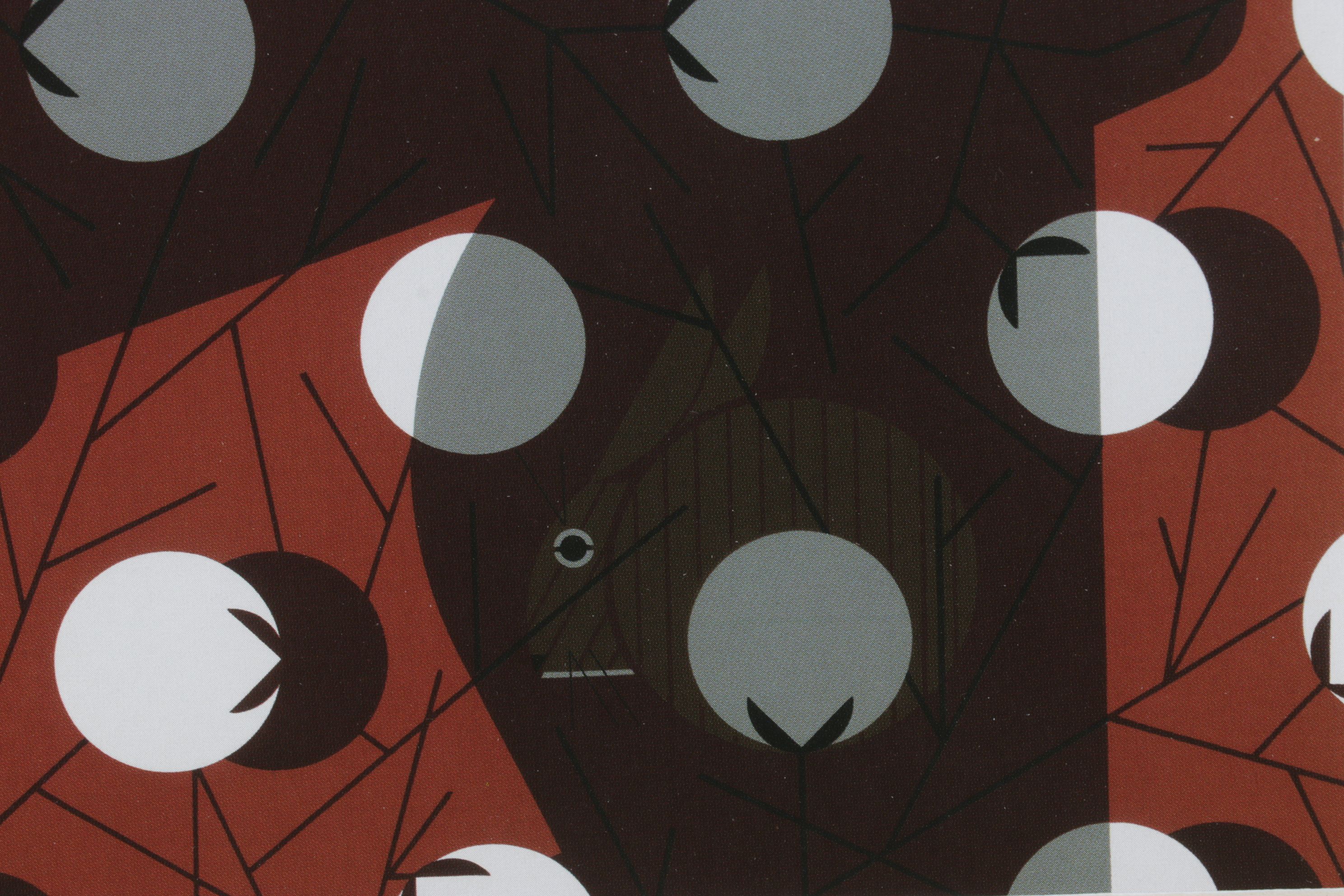 Offset Lithograph After Charley Harper "Cottontail in a Cotton Field", 1986